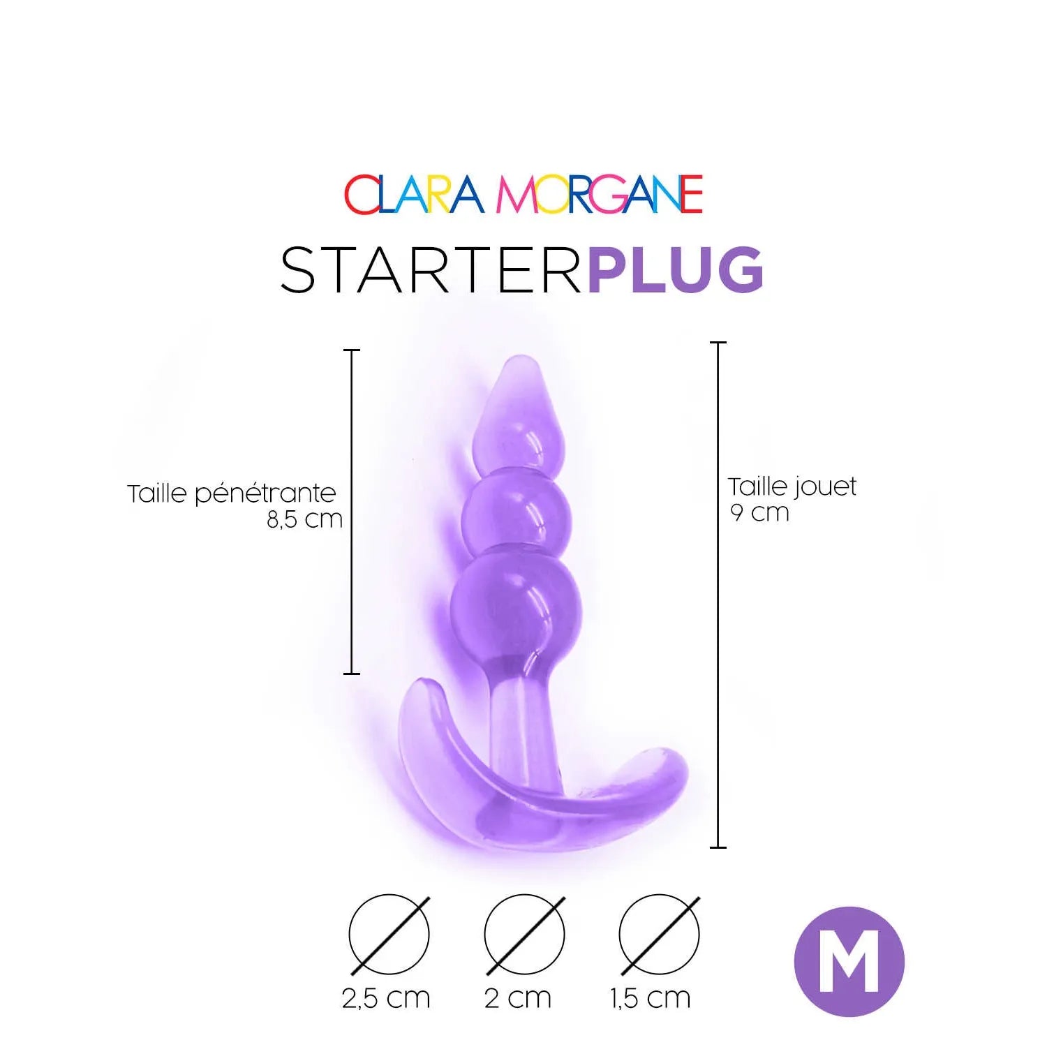 Plug anal jelly mauve sans phtalates pour couple waterproof Clara Morgane