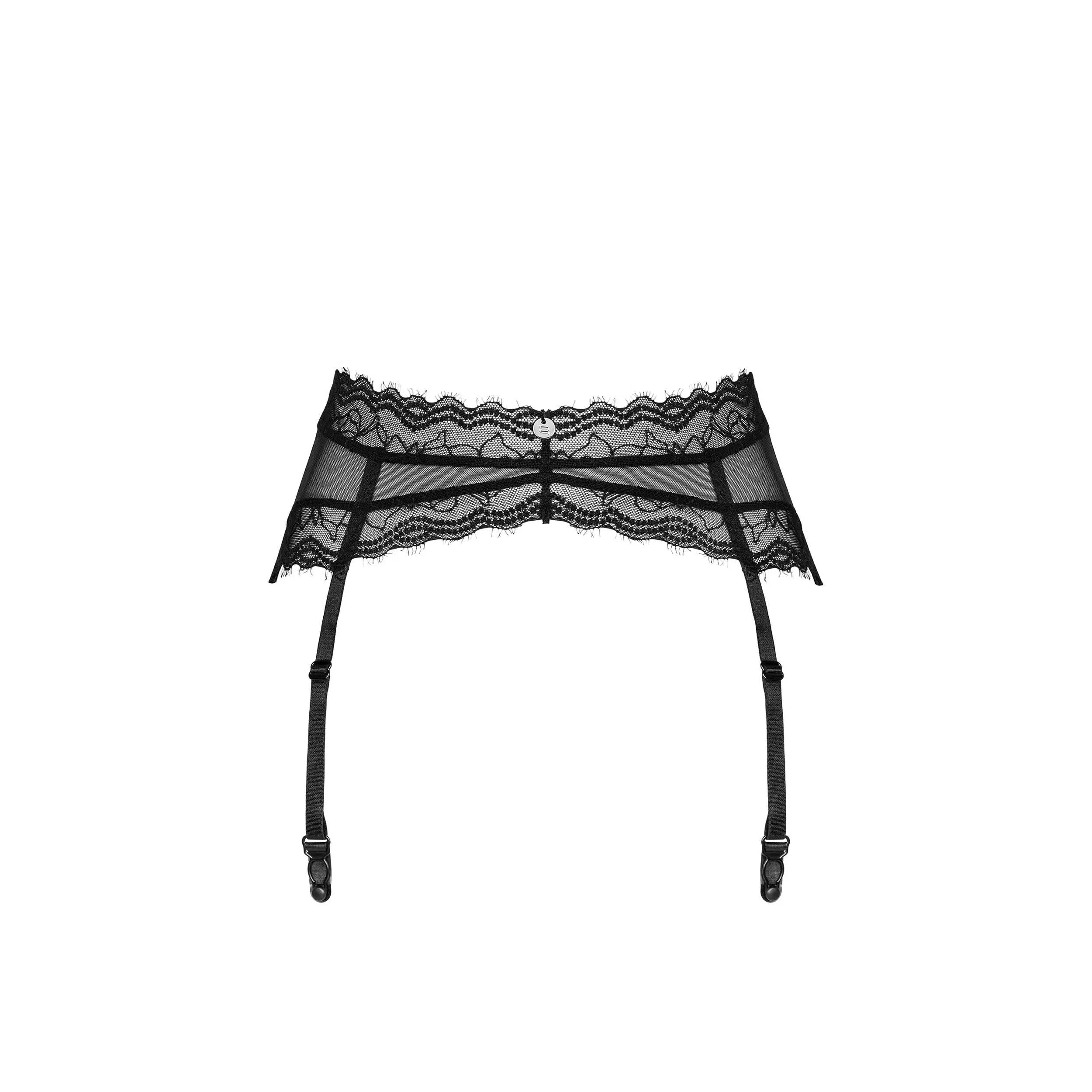 Medilla porte-jarretelles noir dentelle translucide sexy ajustable confort élégant