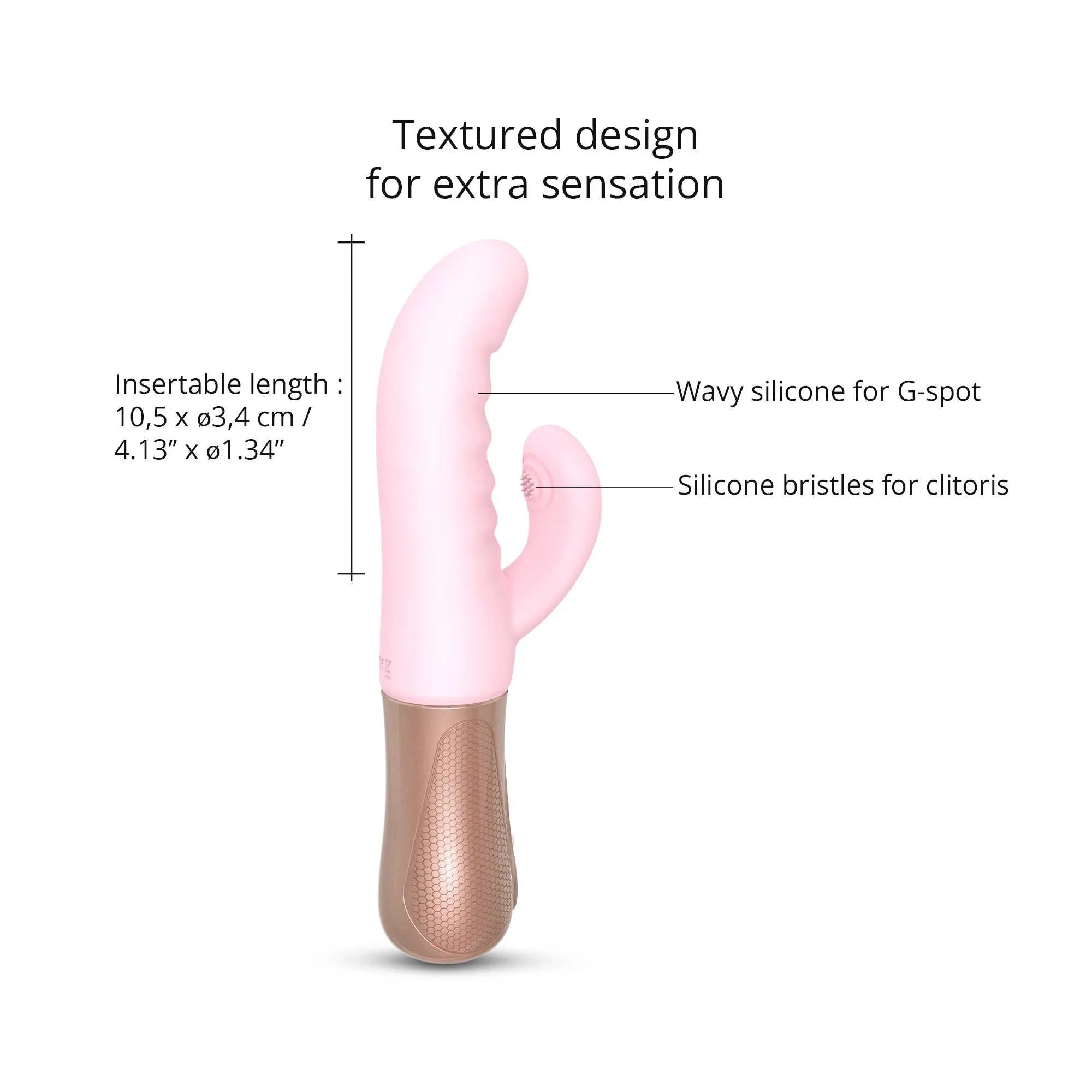 Vibromasseur Rabbit Sassy Bunny Baby Pink double stimulation puissant silicone liquide