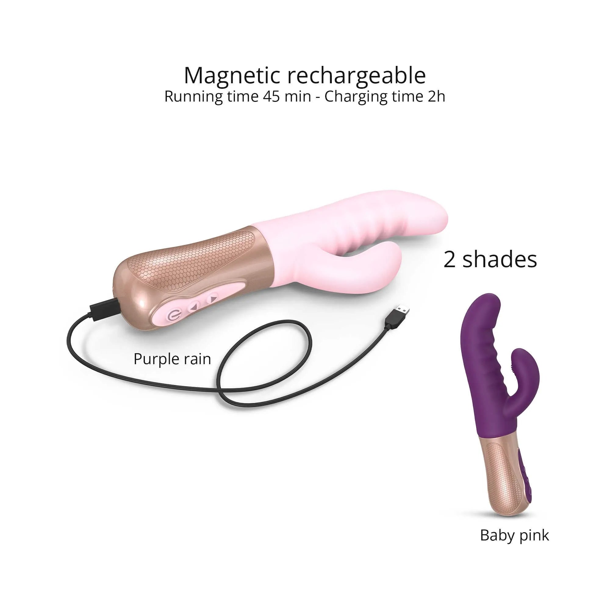 Vibromasseur Rabbit Sassy Bunny Baby Pink double stimulation puissant silicone liquide