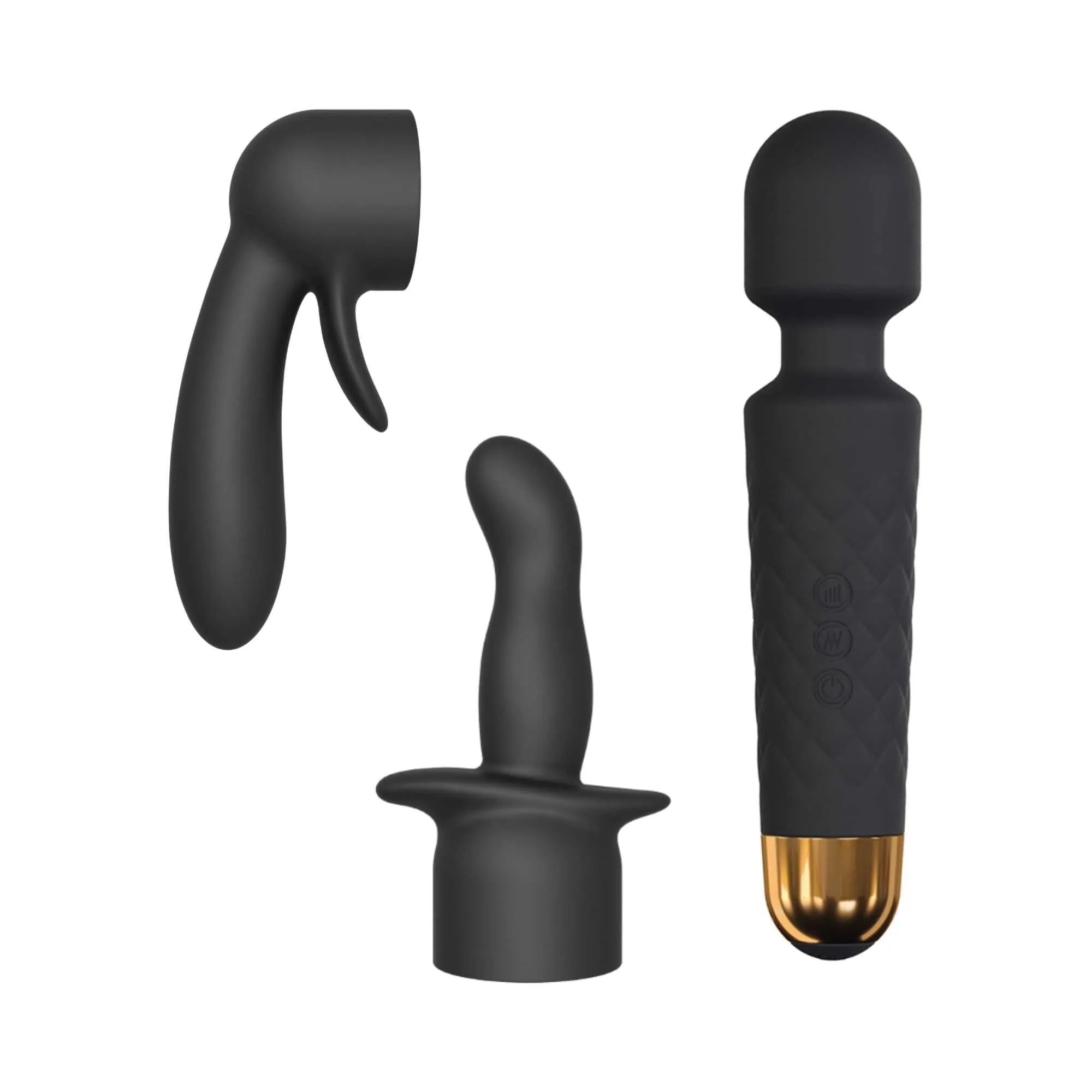 Vibromasseur Kit Wanderful Silicone Noir Rechargeable Clitoridien Point G Anal