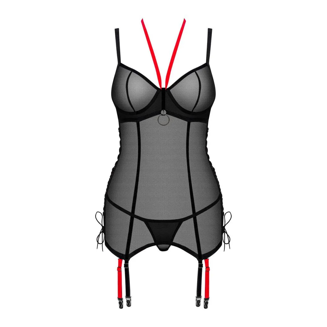 Glandez guêpière et string - Noir