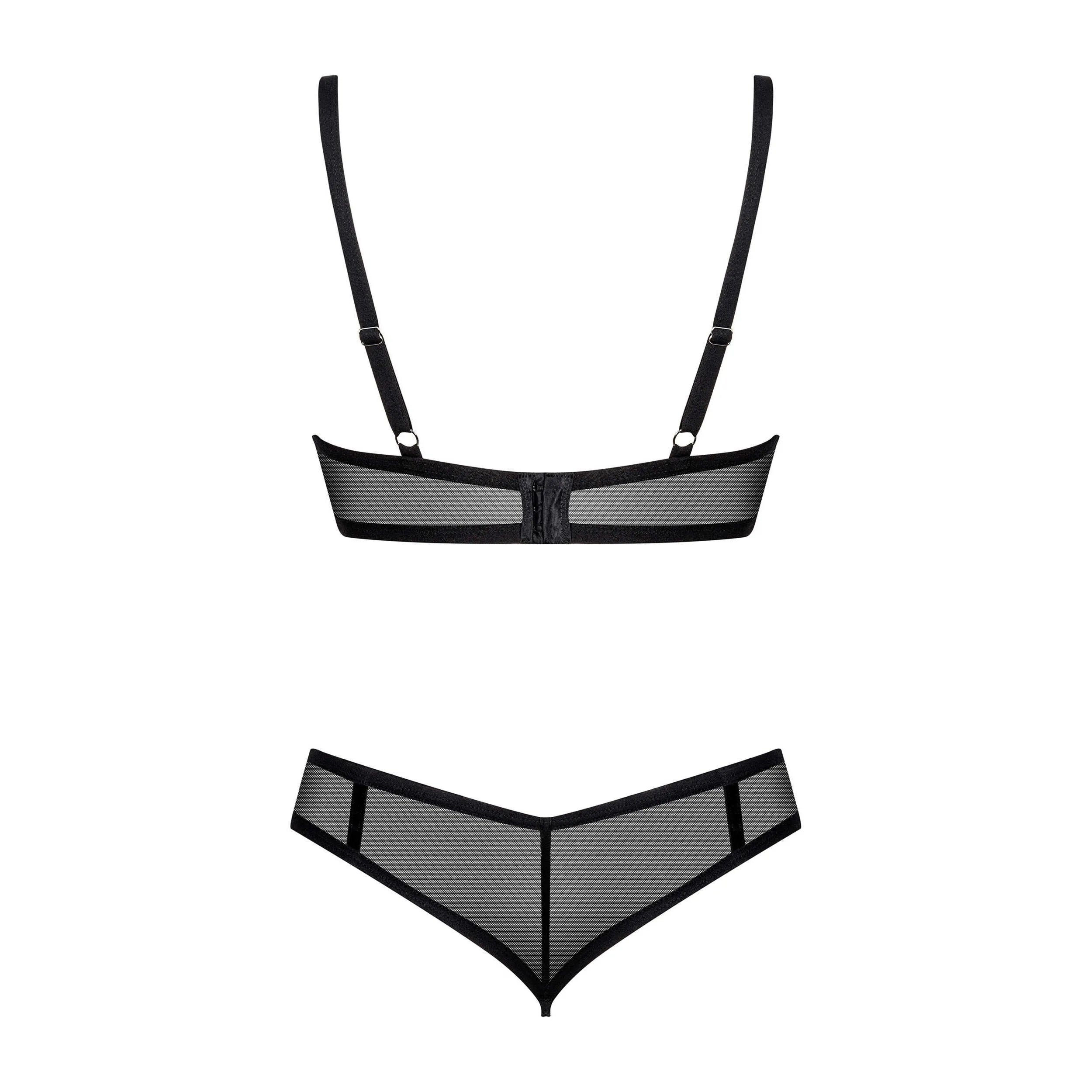 Soutien-gorge string noir confort ajustable design séduisant velours polyamide