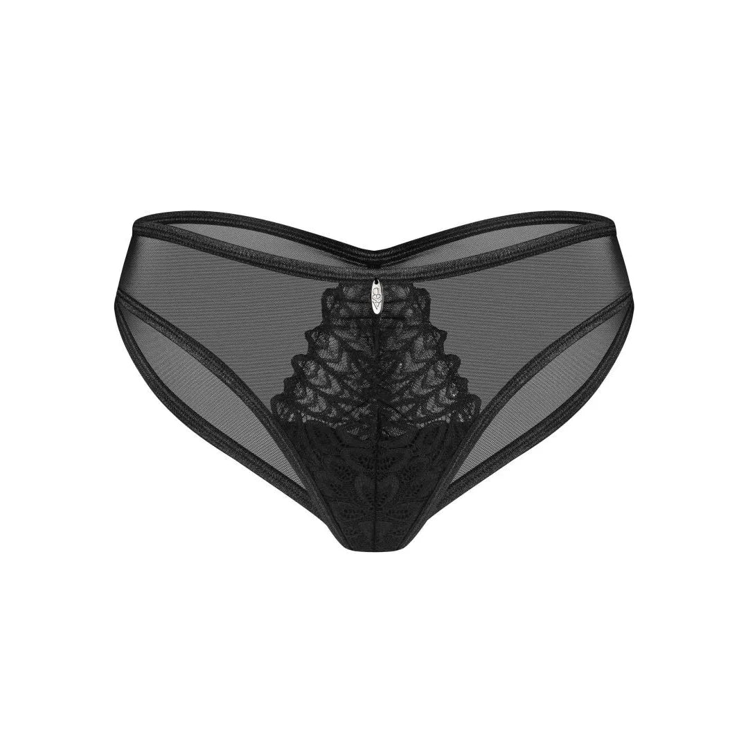 Culotte noire dentelle minimaliste sexy confortable pendentif brillant