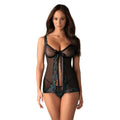 Babydoll sensuelle dentelle turquoise Obsessive silhouette élégante féminine