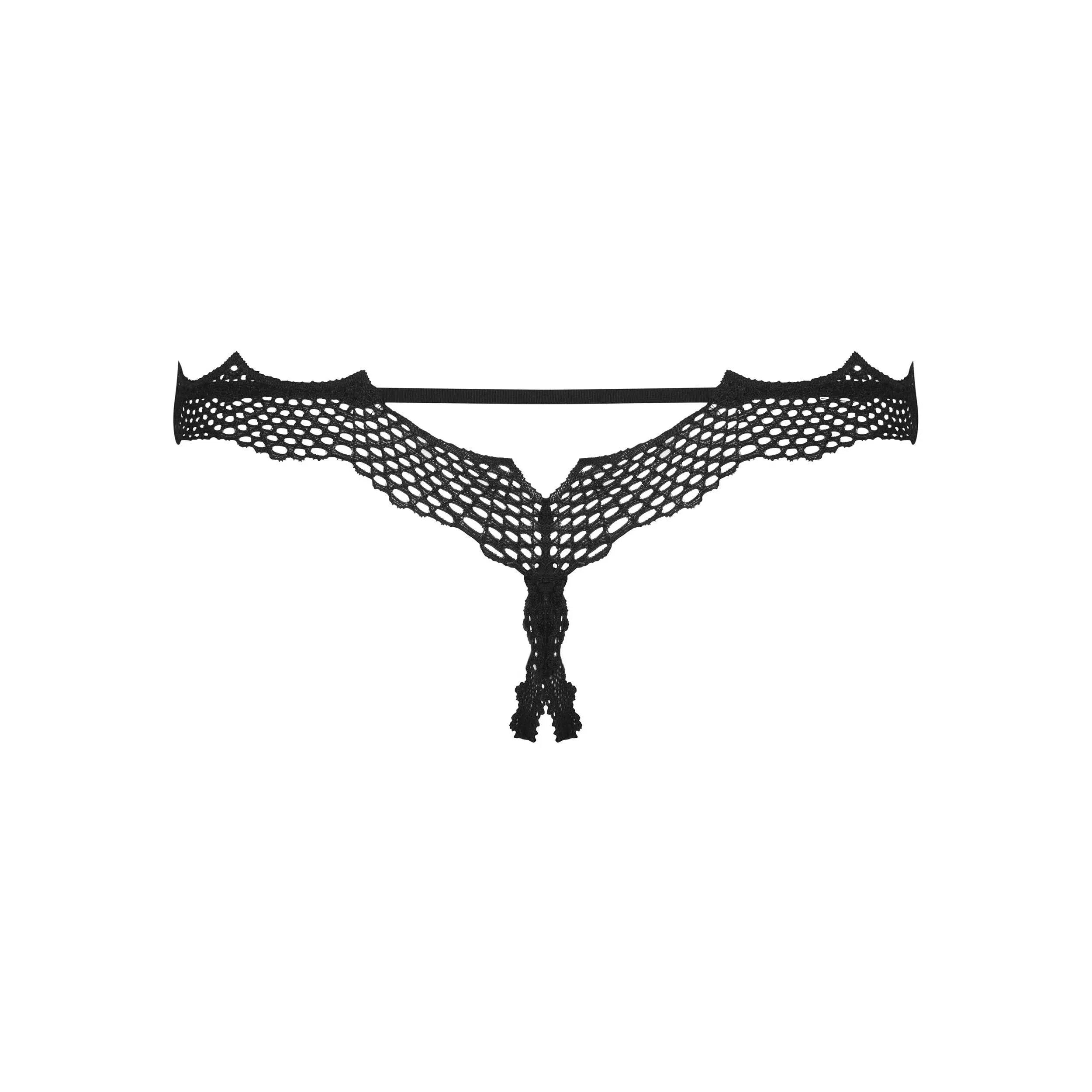 String ouvert noir sexy Bravelle maille douce entrejambe ouvert féminin