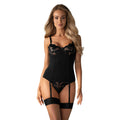 Corset noir Editya armatures verticales silhouette sensuelle ajustable toucher doux