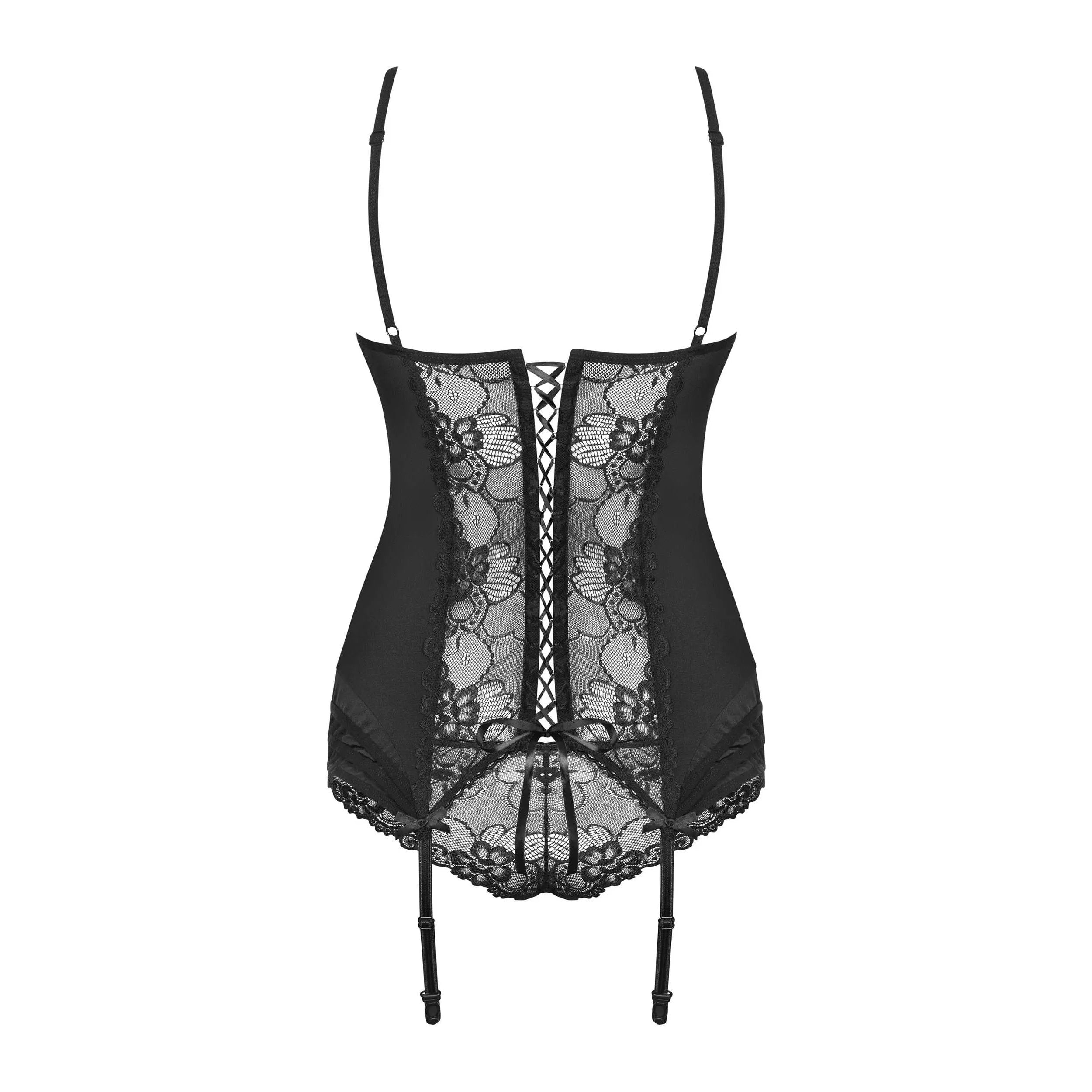 Heartina Guêpière Noir Lingerie Transparente Confort Polyamide Élasthanne