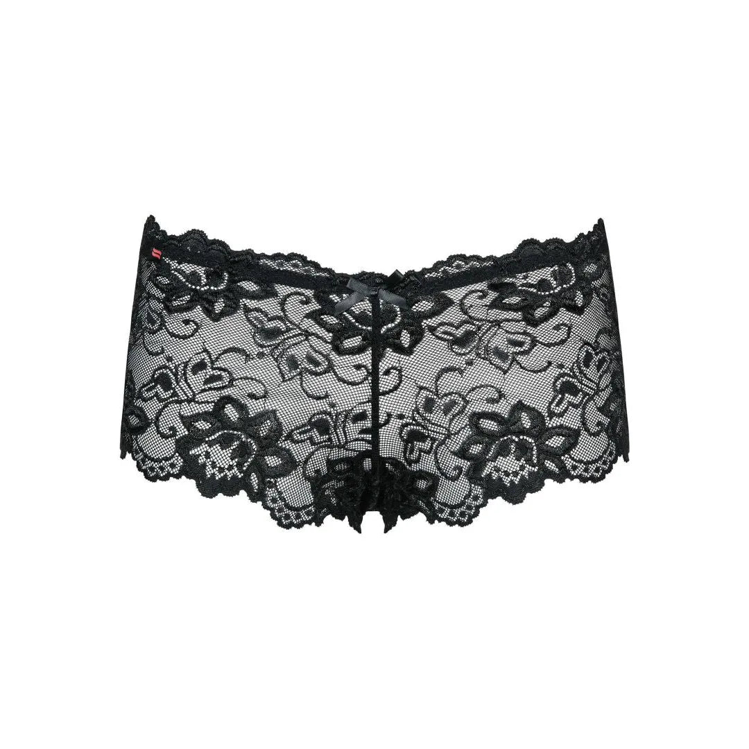 Shorty noir motif floral élastique haute qualité pour femme élégante
