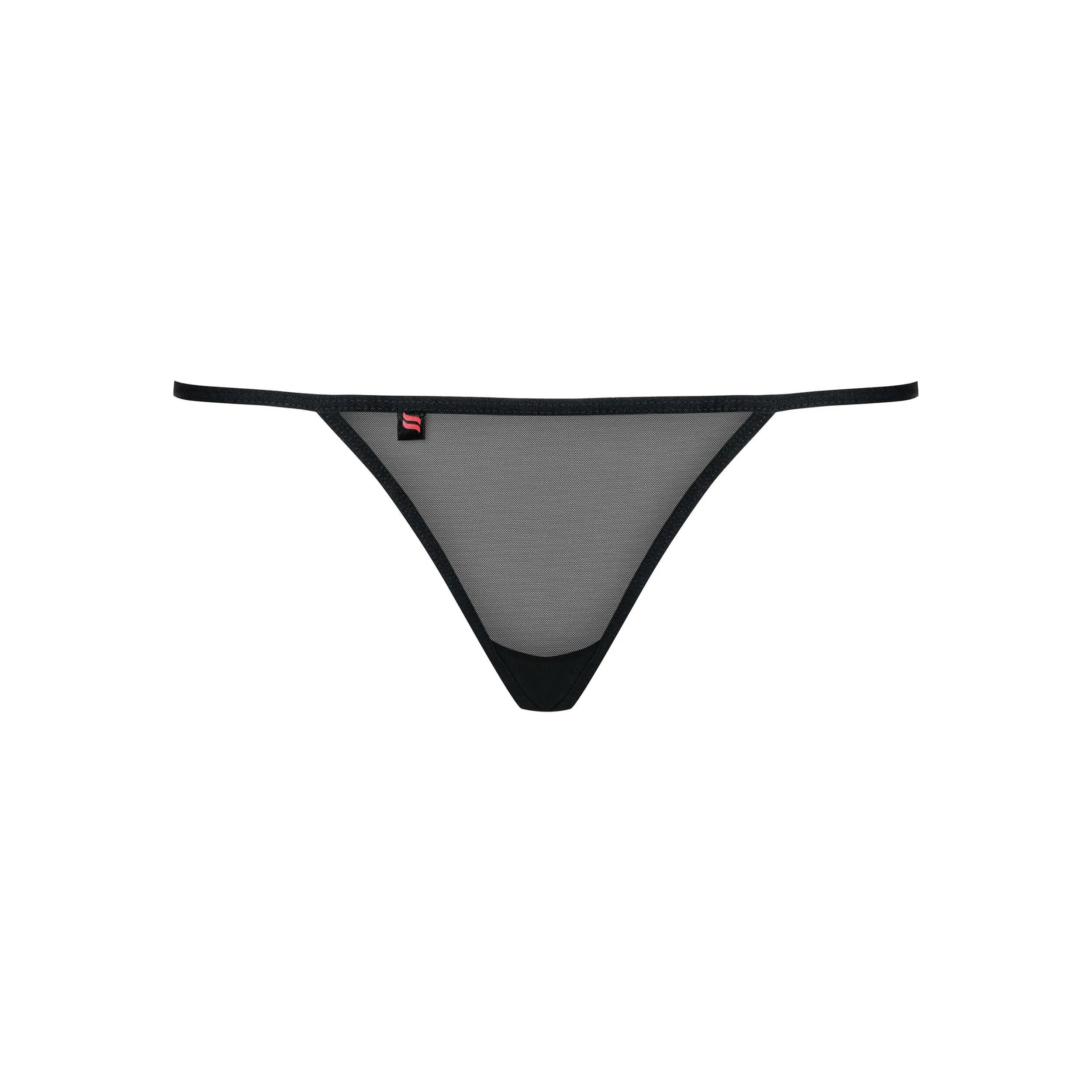String élastique noir broderie séduisante confortable polyamide élasthanne