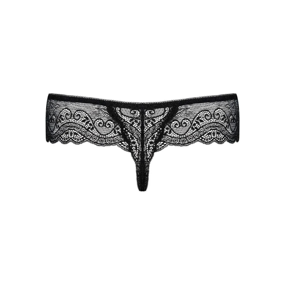 String dentelle noire glamour coquin Obsessive Miamor large ceinture élégante