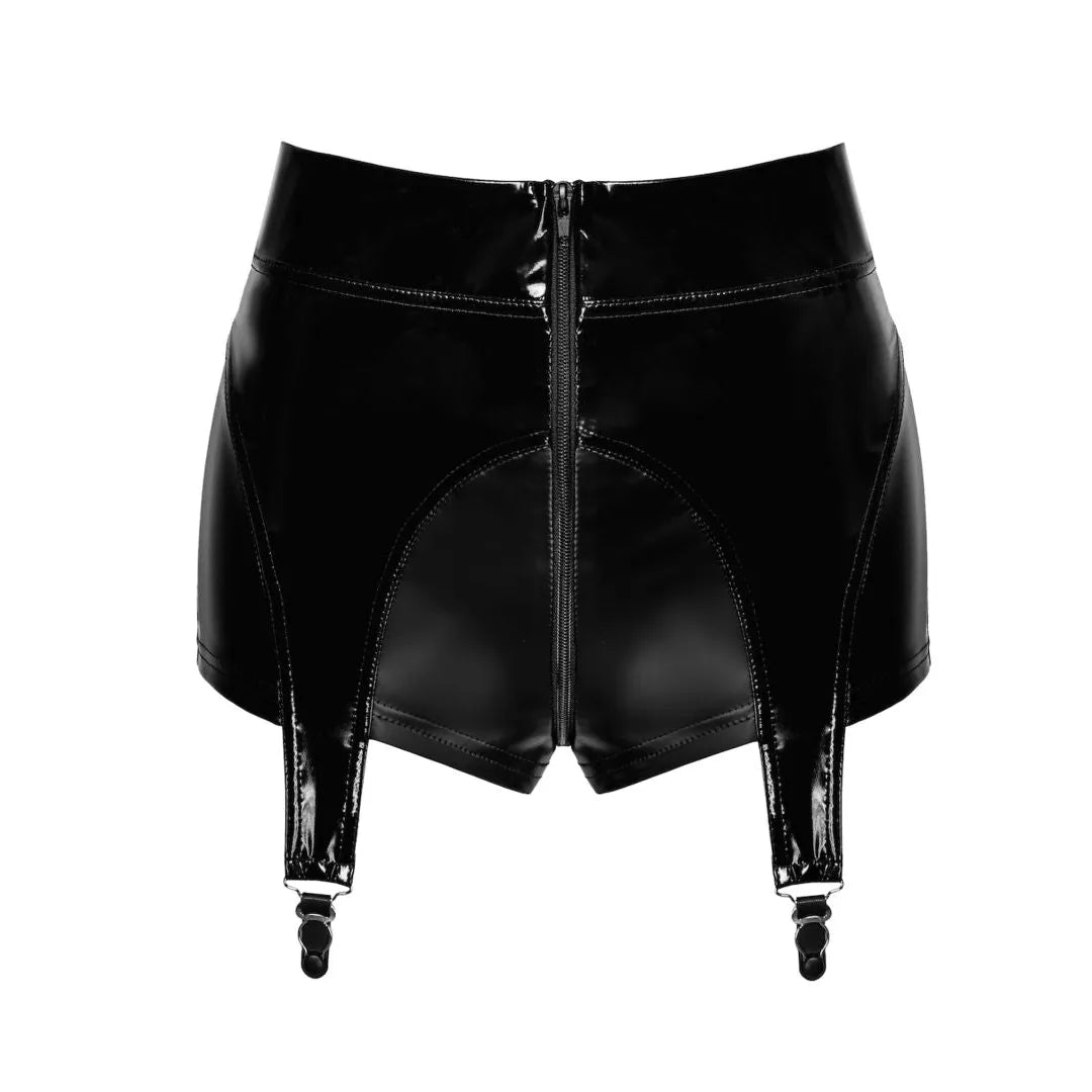 Short porte-jarretelles femme powerwetlook PVC soirée coquine audacieuse ajustement séduisant