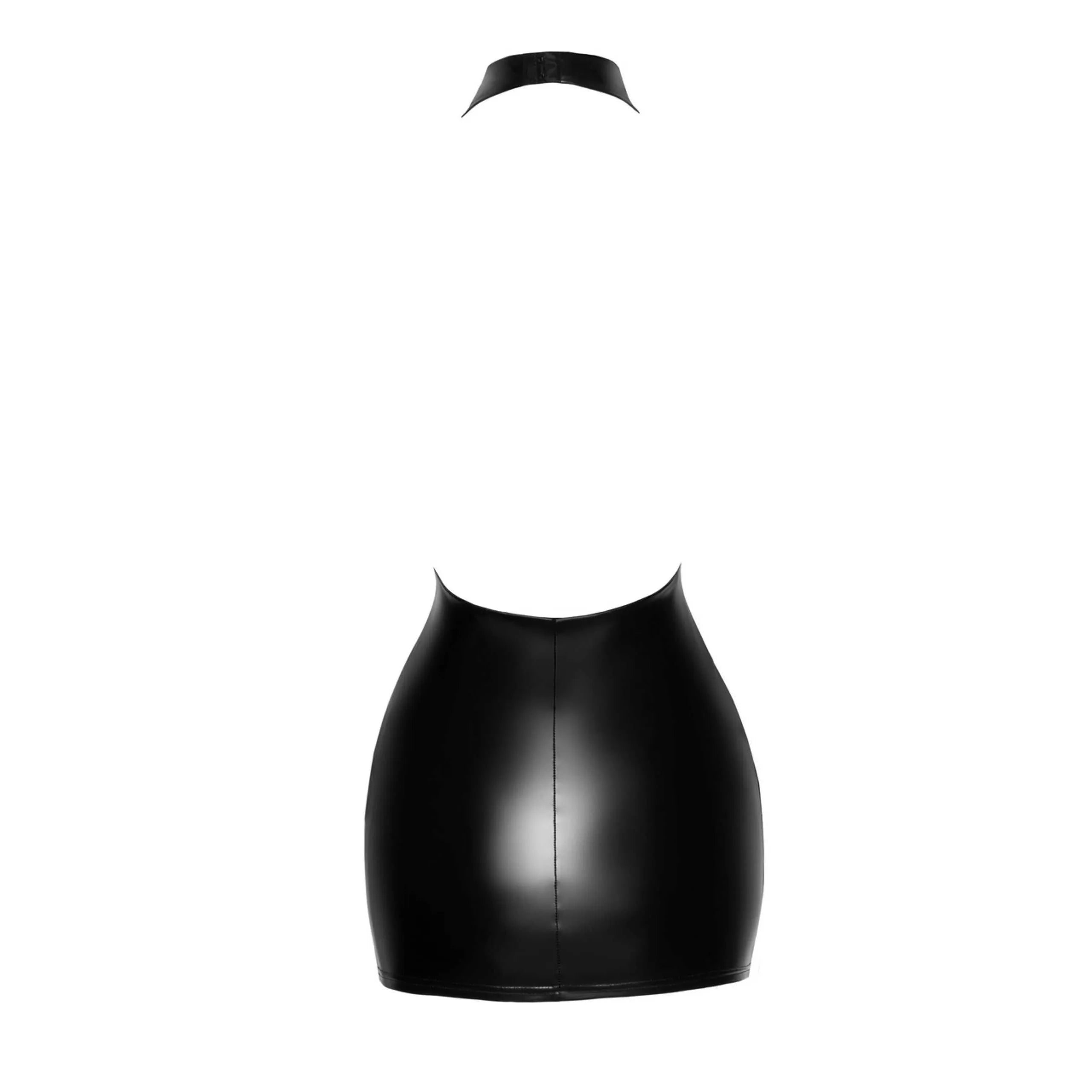 Mini robe dos nu encolure enveloppante Powerwetlook élastique style sexy
