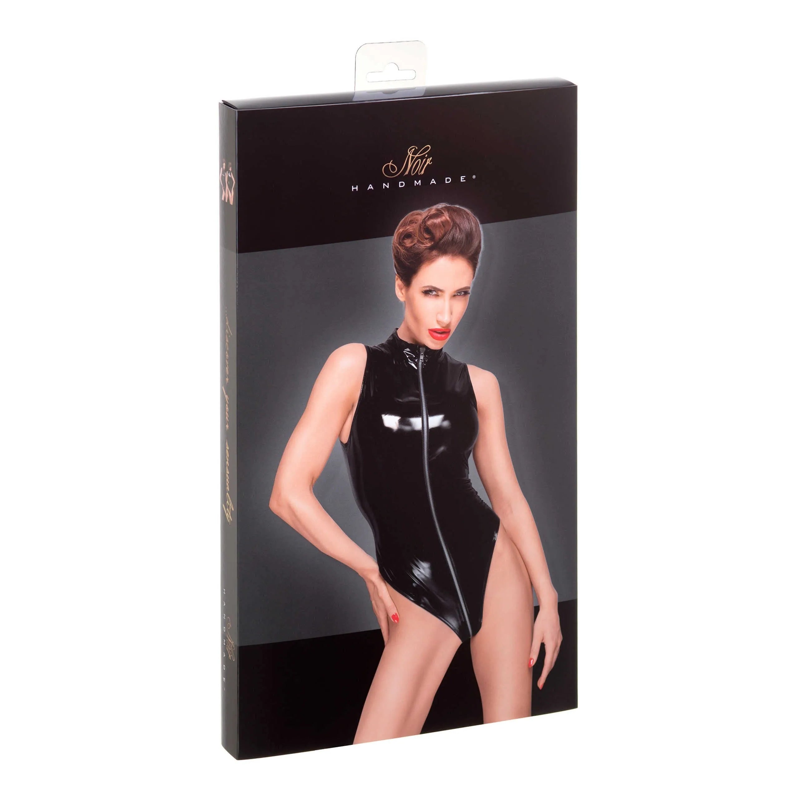 Robe PVC body épaule découpée fermeture éclair métallique trois voies