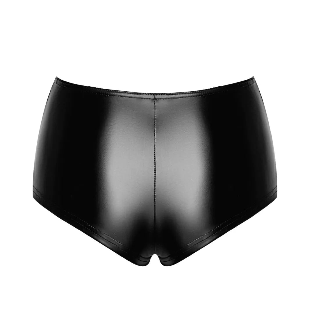 Short femme noir élastique wetlook ajustement parfait polyvalent mode