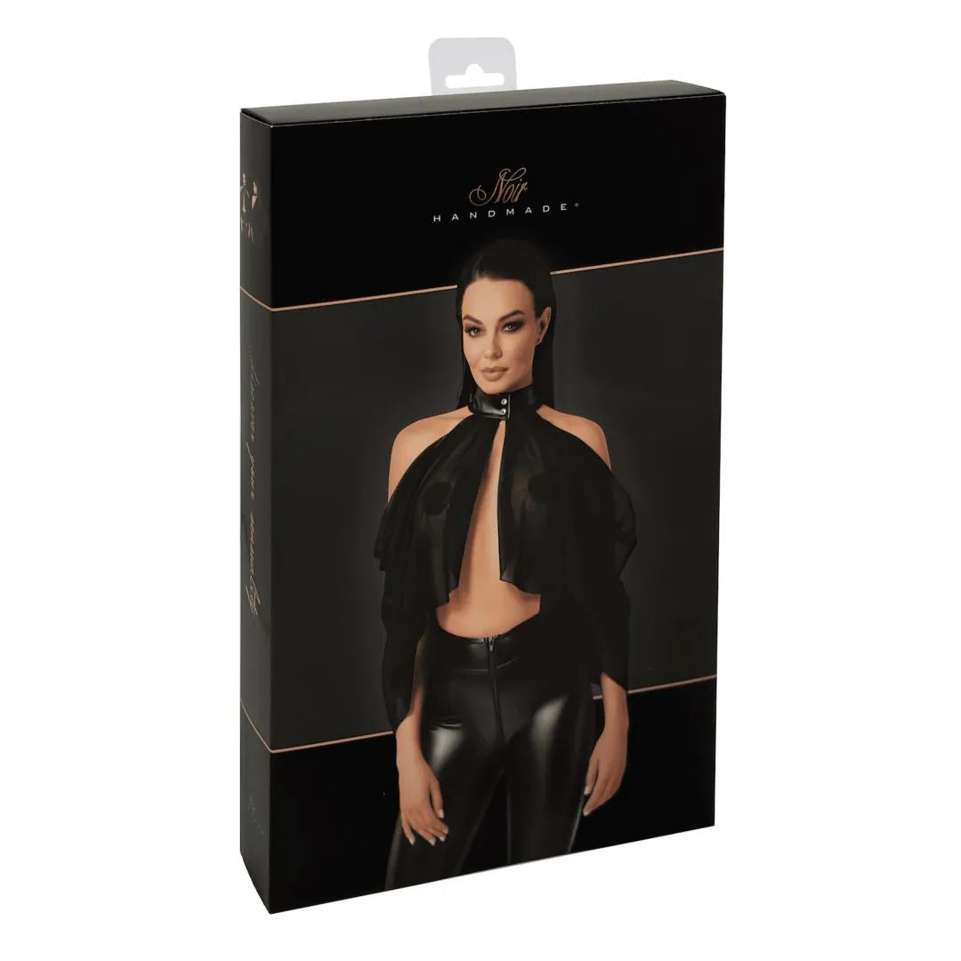 F349 Bolero Opium top transparent maille élastique élégant polyvalent soirée mode