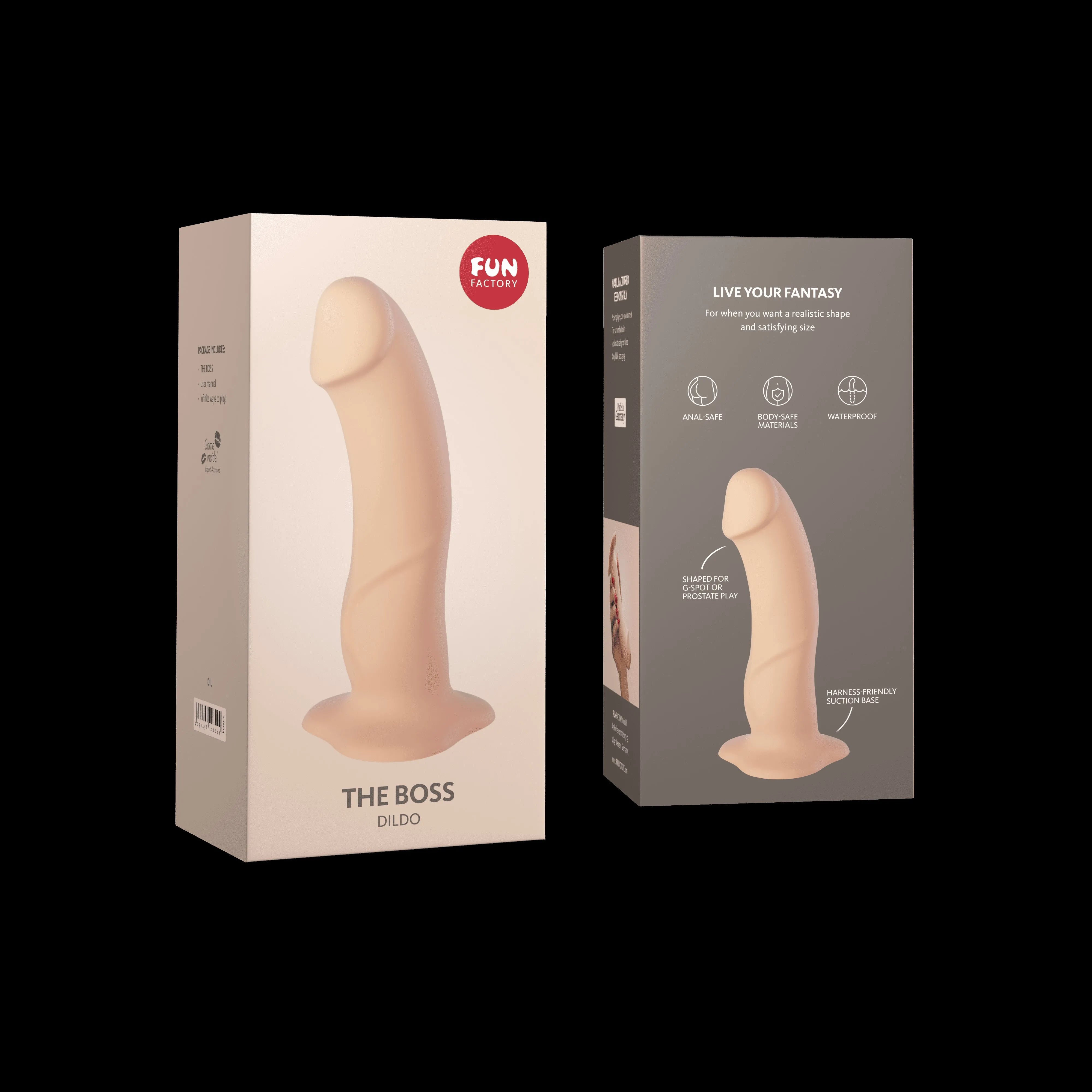 The Boss grand gode réaliste silicone ventouse massage G-spot harness