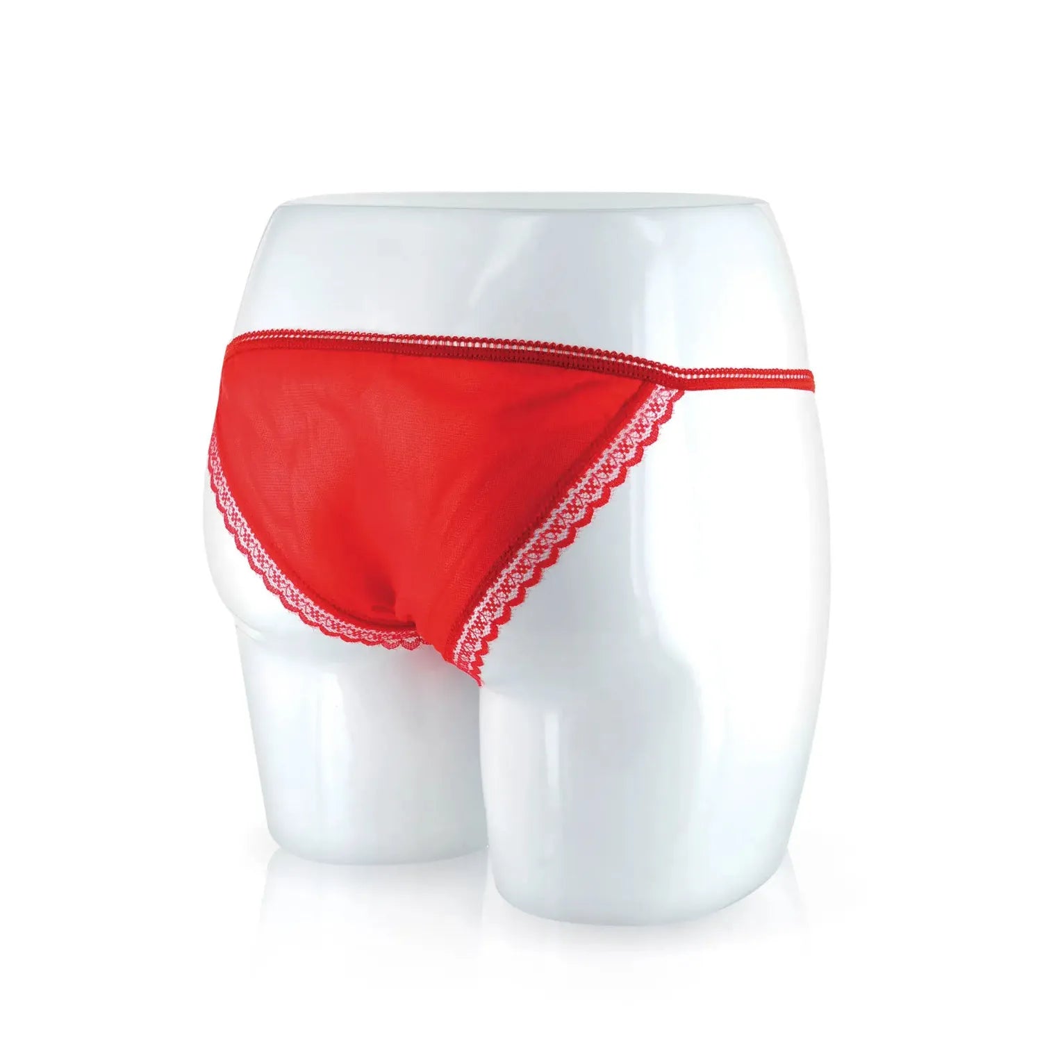 Rose artificielle rouge avec culotte dentelle élastique, cadeau original, tailles 34-40, romantique et élégant.