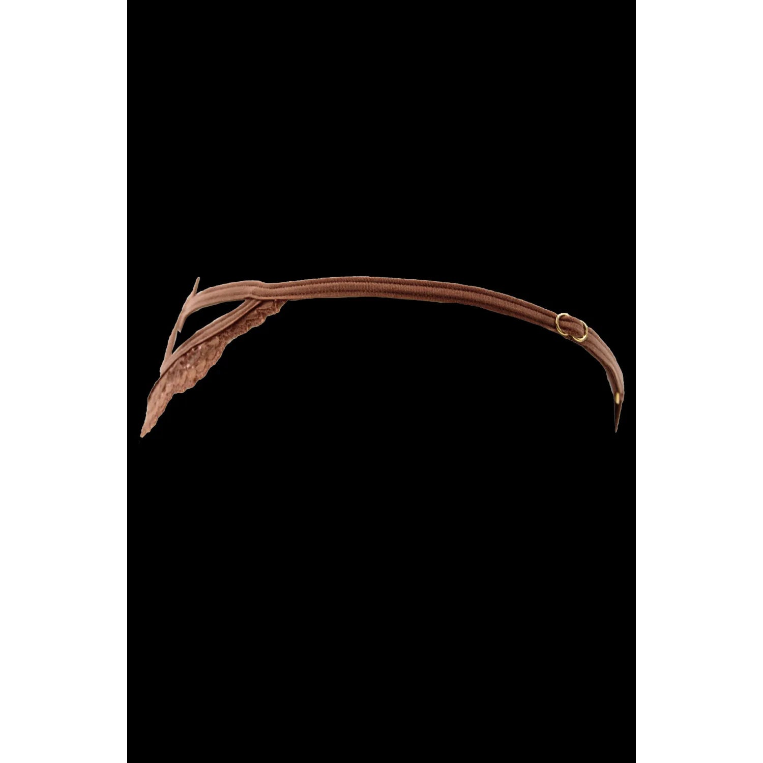 String dentelle taupe bijou cœur doré lanières ajustables sexy féminine