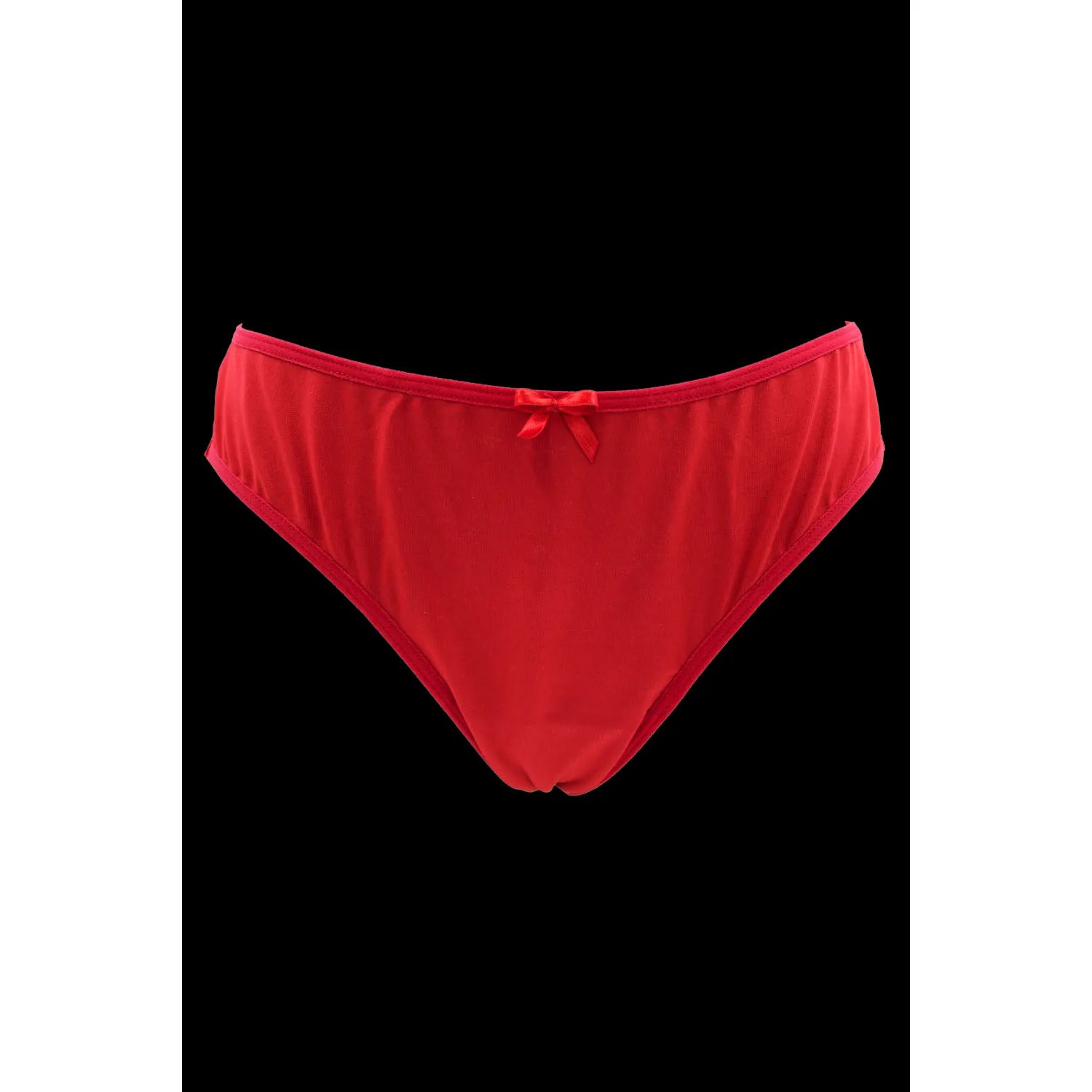 Culotte rouge en dentelle florale avec nœud satin, élégante et confortable, idéale pour usage quotidien.