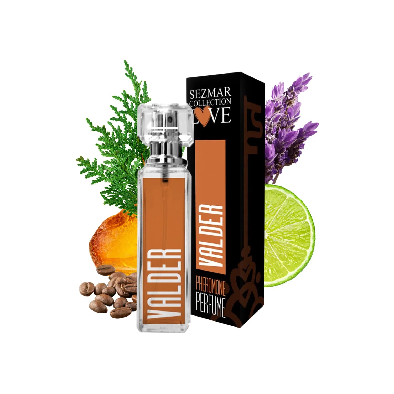 Parfum phéromones Valder naturel 30ml attirer attention citron lavande musc