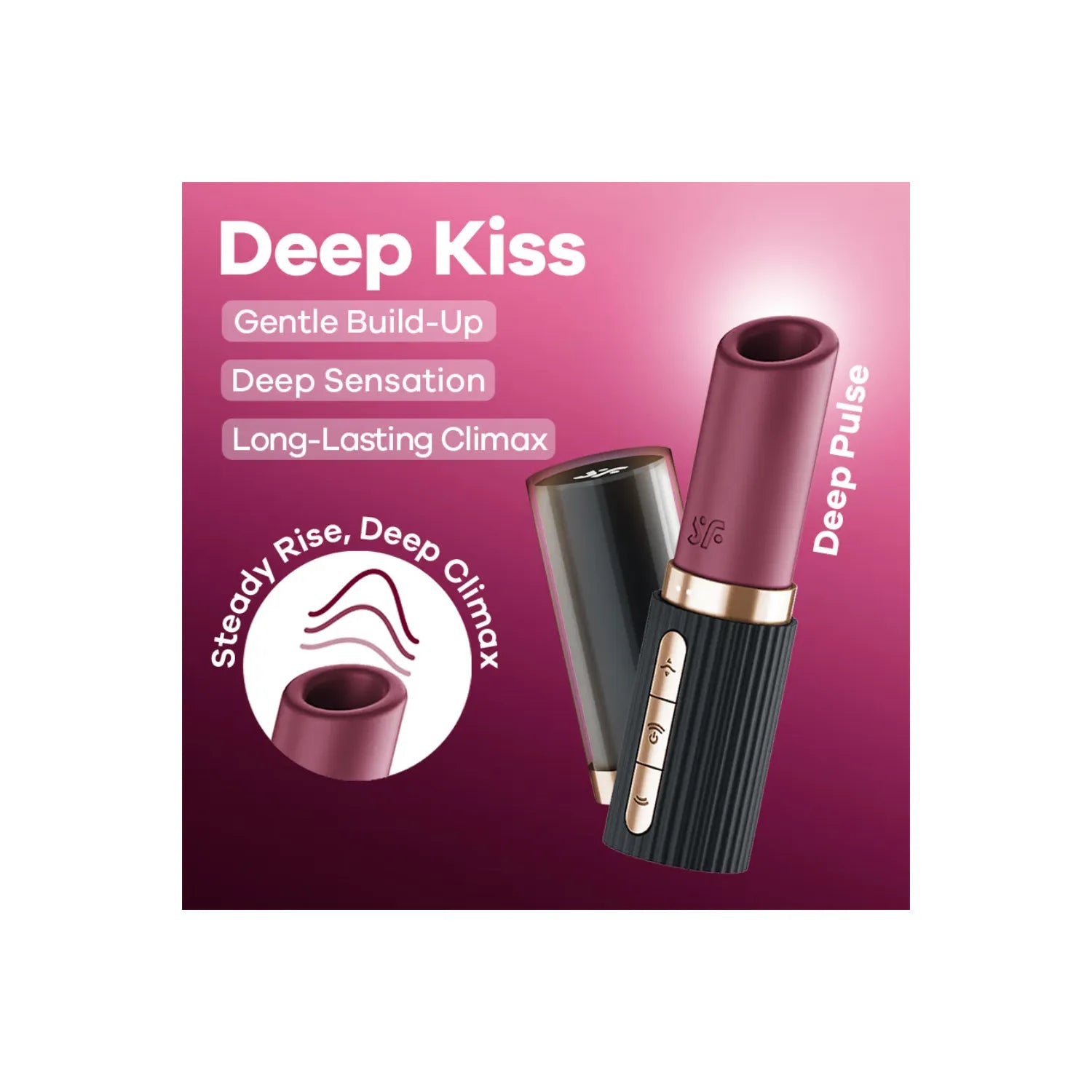 Stimulateur Clitoridien Pro 2 Kiss Discret et Portable, Silicone Doux, Étanche, Rechargeable USB-C, 30 Combinations de Stimulation, Ultra Silencieux