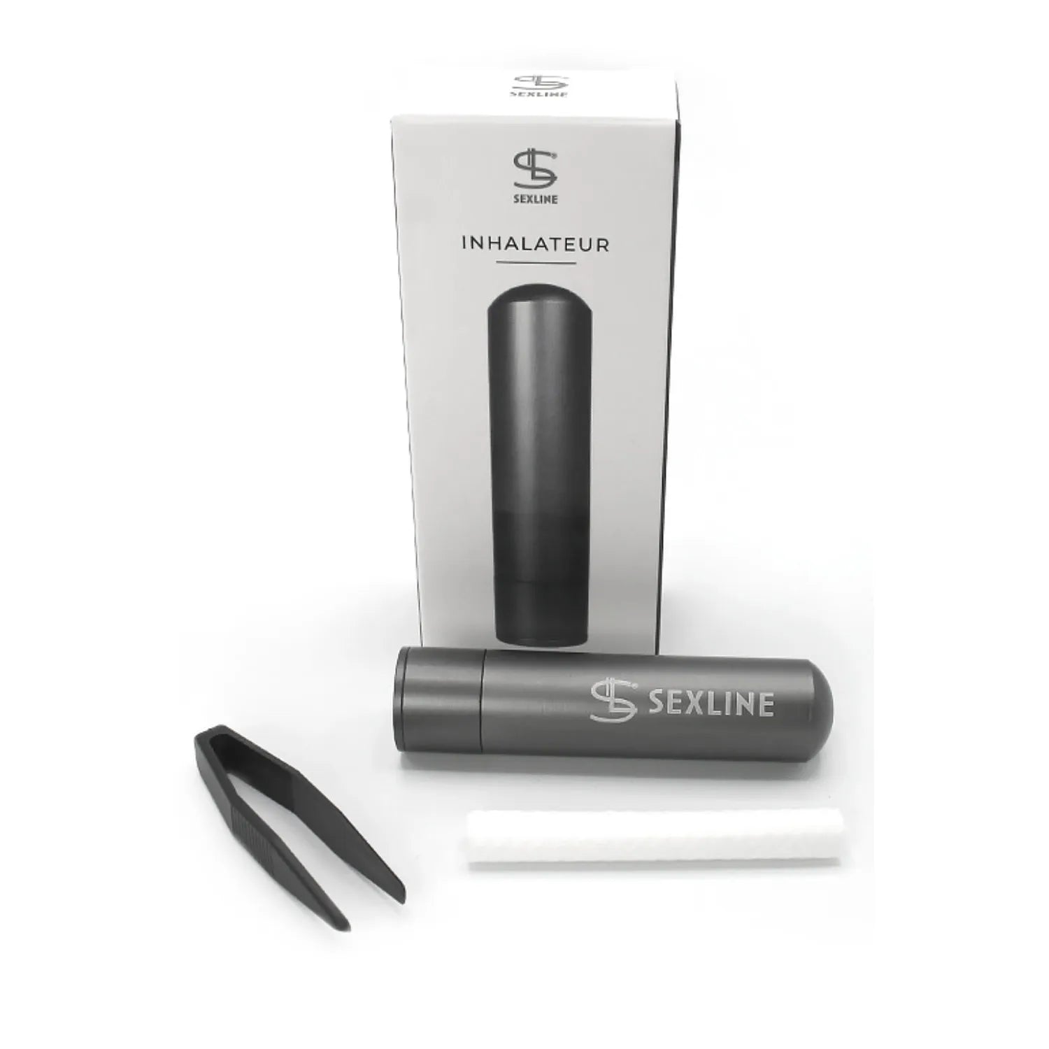 Inhalateur d’arômes d’ambiance Premium, Anti-fuite, Design Métal Gris Anthracite, Avec Mèche Spéciale Remplaçable pour Expérience Propre Intense