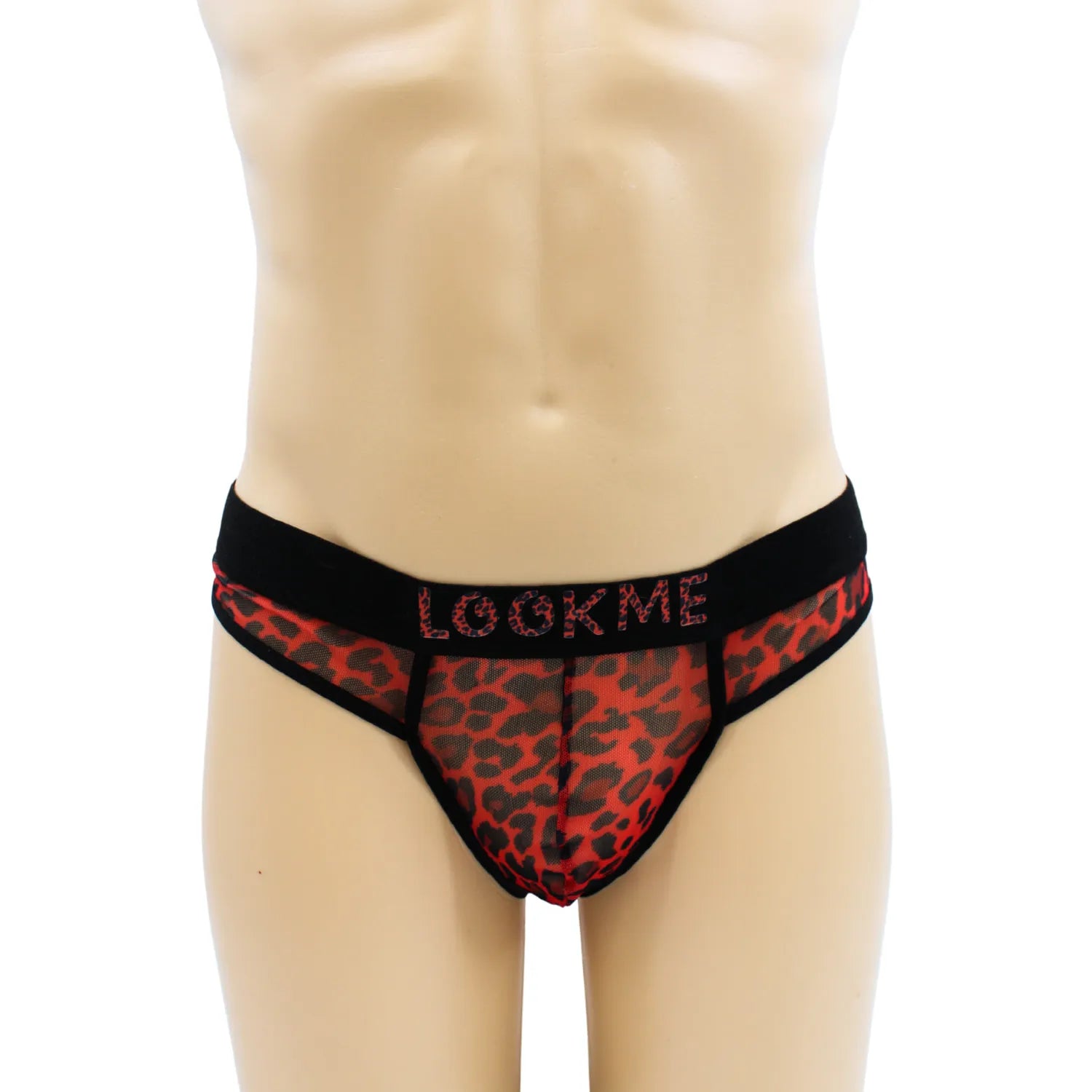 String Résille Léopard Rouge Transparent Confortable Style Urbain Sexy Taille Valorisee LookMe LM2501-57RED