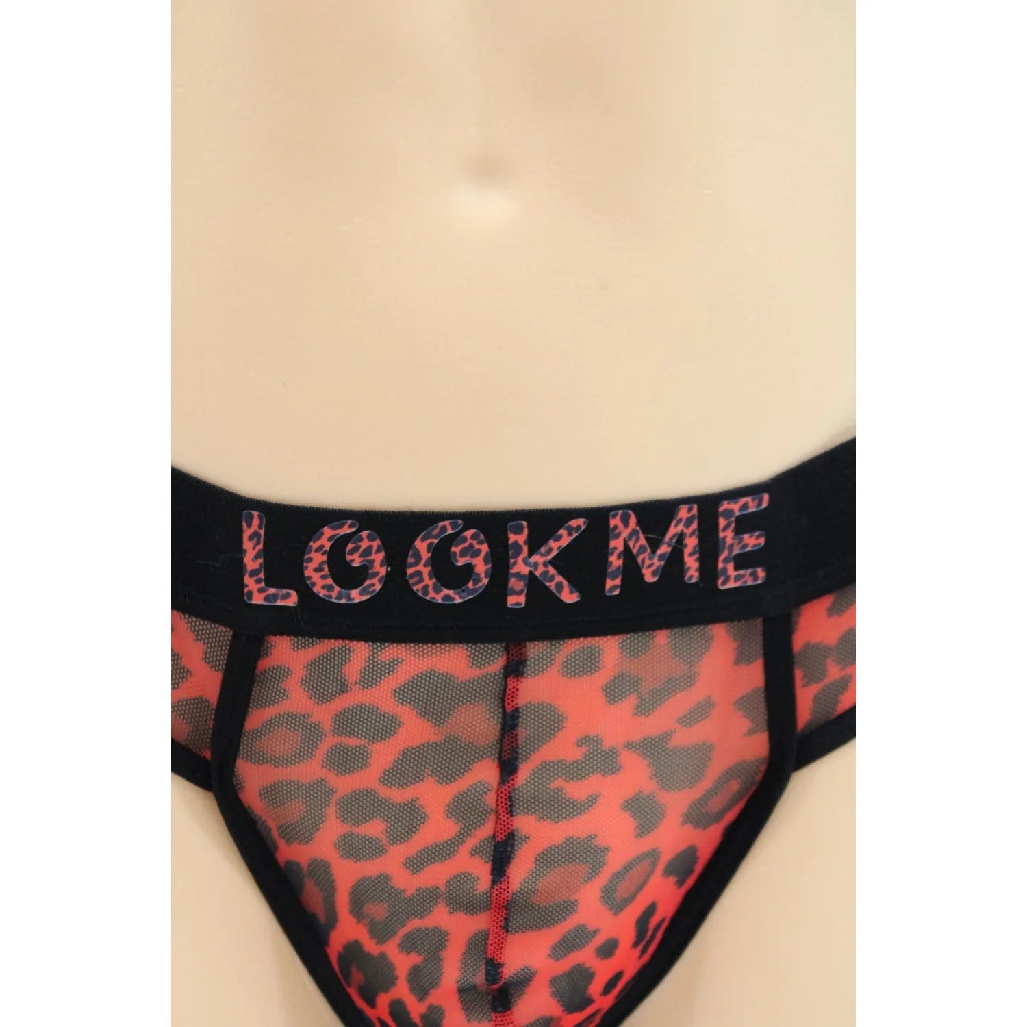 String Résille Léopard Rouge Transparent Confortable Style Urbain Sexy Taille Valorisee LookMe LM2501-57RED