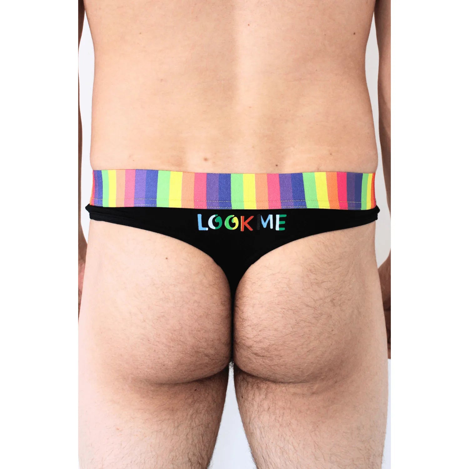 String Noir Confortable Homme Lookme Style Affirmé Ceinture Arc-en-Ciel Design Minimaliste Confort Quotidien Esthétisme Provocateur 80% Polyamide