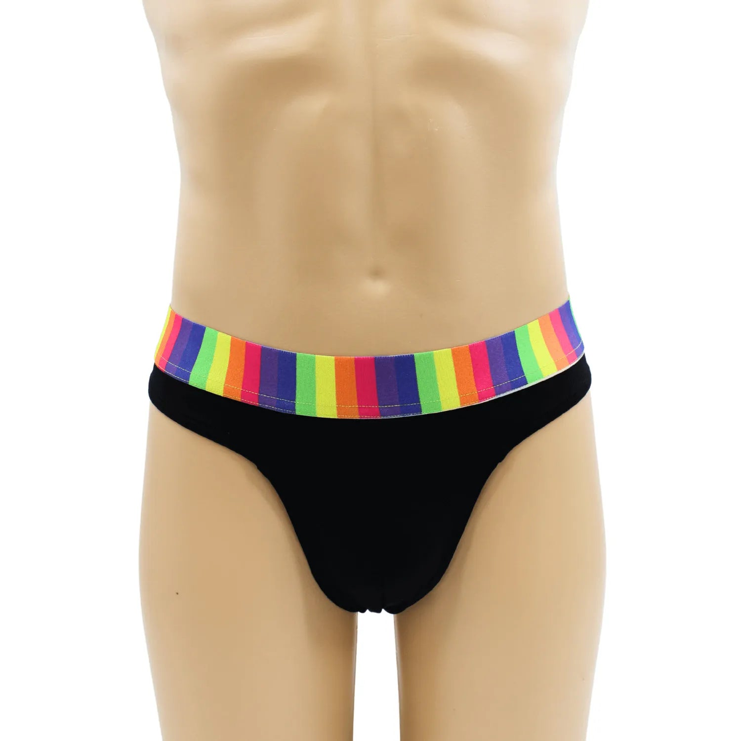 String Noir Confortable Homme Lookme Style Affirmé Ceinture Arc-en-Ciel Design Minimaliste Confort Quotidien Esthétisme Provocateur 80% Polyamide