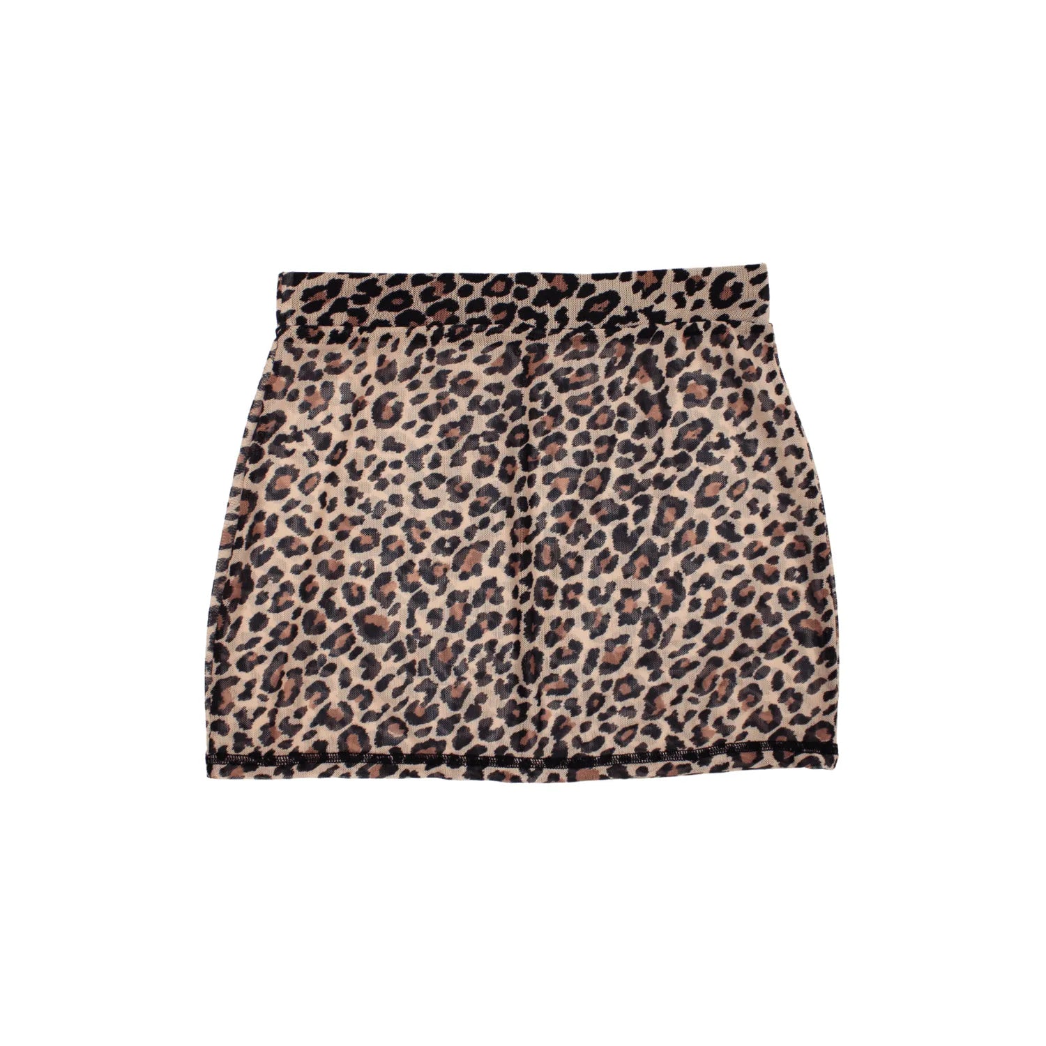 Jupe Courte Clara Résille Transparente Imprimé Léopard Ultra-Féminine Sensualité Style Mouvements Fluides Soirées Privées Clubbing Lingerie Audacieuse