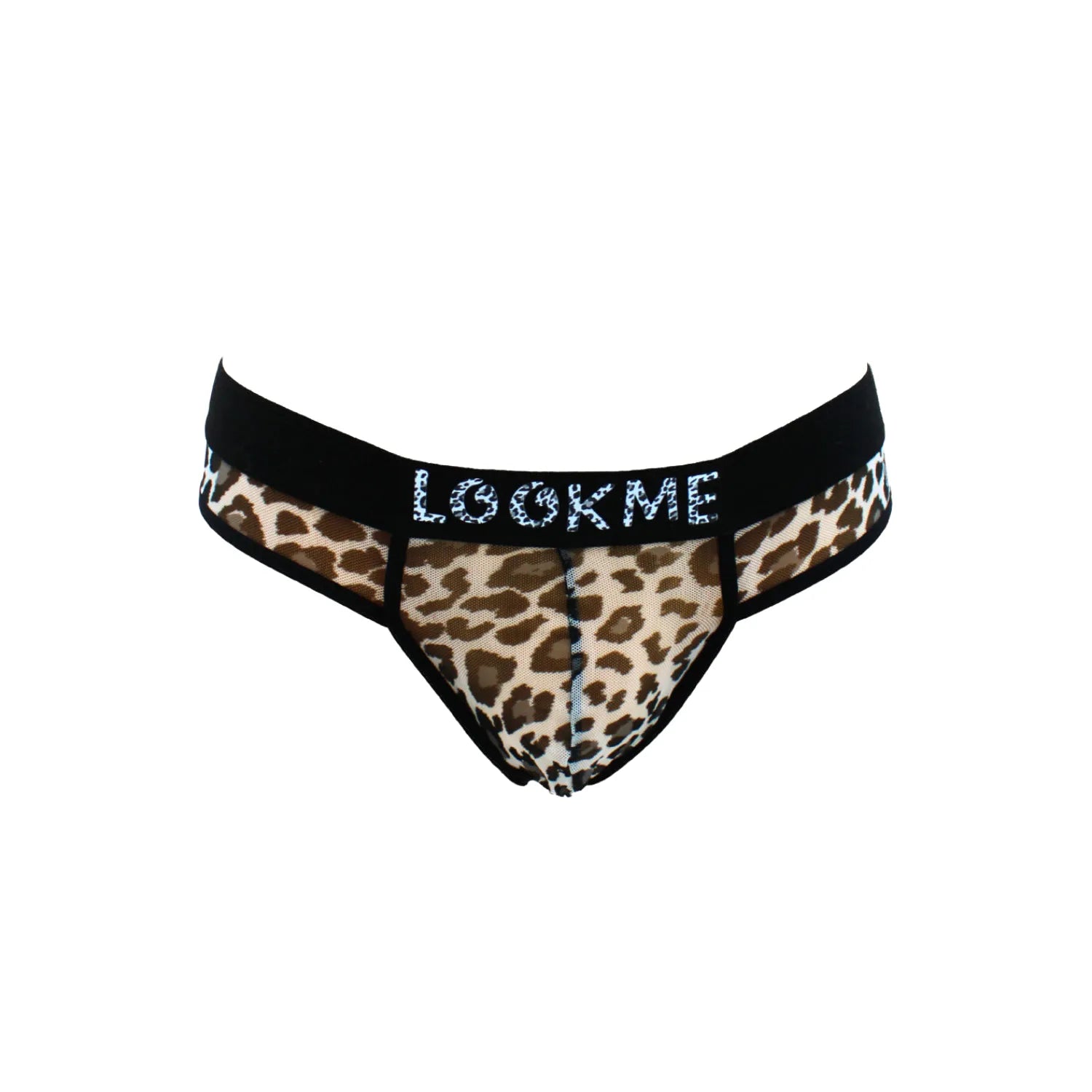 String Léopard Gris en Résille Transparente Confortable avec Ceinture LookMe pour Sublimer Silhouette et Style Urbain