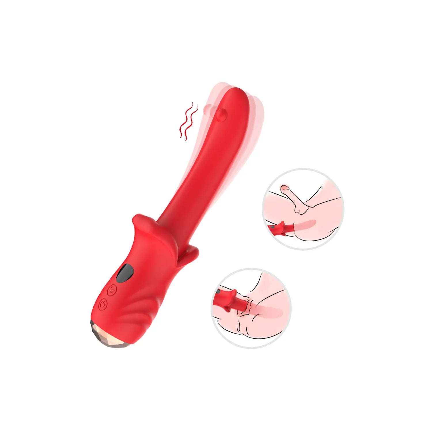 Vibromasseur Kiss Silicone Médical 9 Modes Vibration Rechargeable USB Waterproof Usage 60 Minutes Taille Compacte 210mmx28mm Idéal Débutantes Expertes
