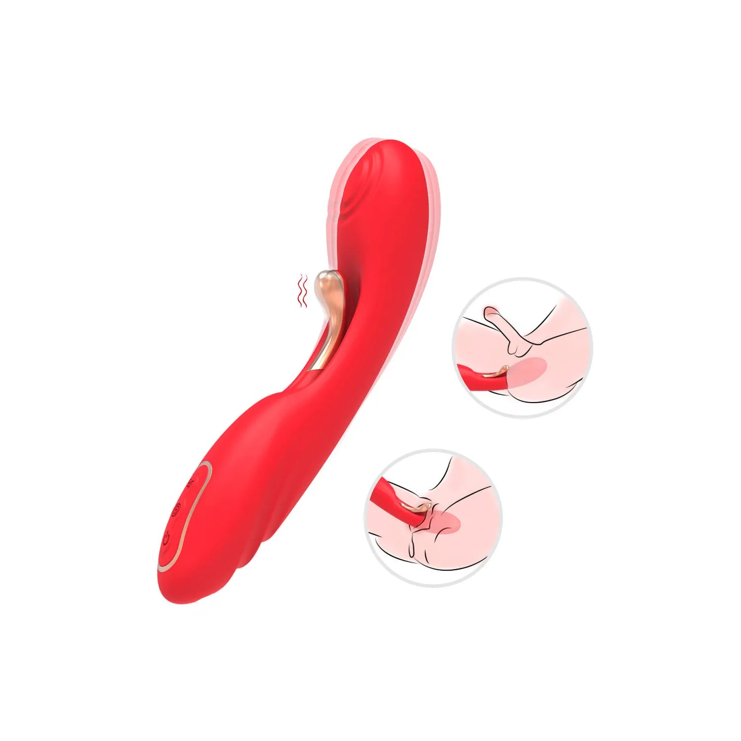 Vibromasseur TICKLE Double Stimulation Ergonomique Silicone Médical Rechargeable USB 18 Modes Vibration Point G Waterproof