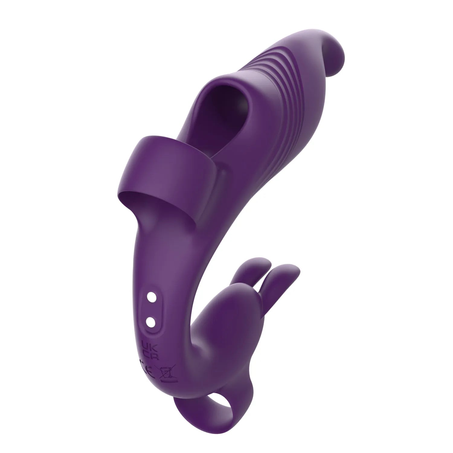 Doigt Vibrant INFERNO Silicone Médical Double Moteur 10 Modes Vibration Rechargeable Résistant Eau Stimulateur Ciblé Confortable Solo Duo