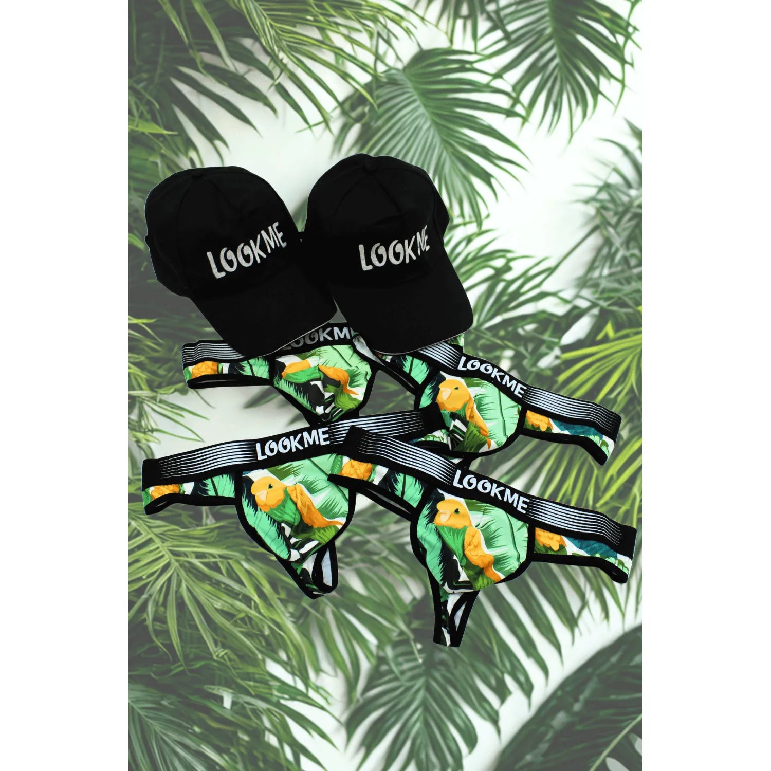 Pack 4 Strings Homme Polyester Noir LOOKME Casquettes Offertes