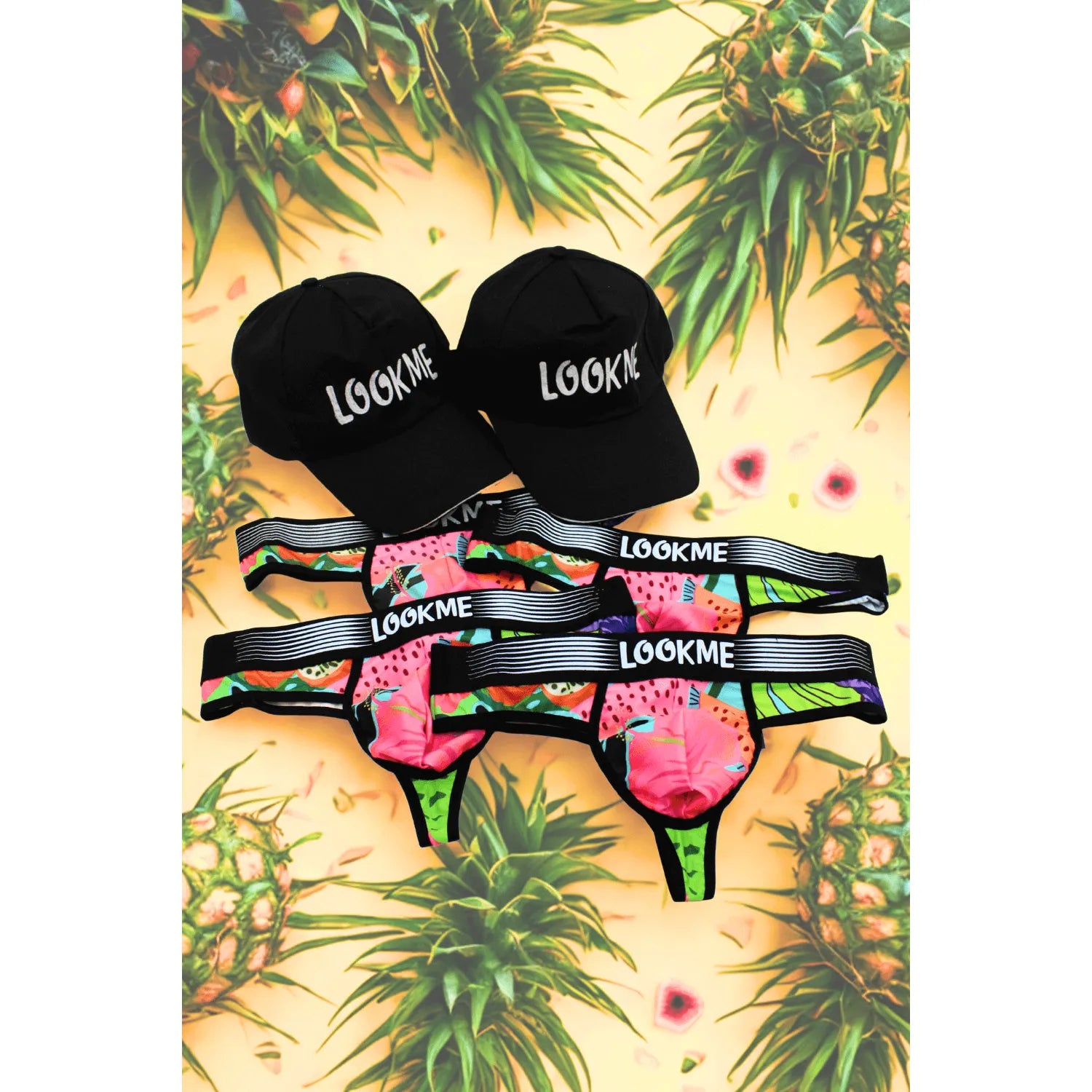 lot 4 strings homme polyester noir lookme 2 casquettes offertes
