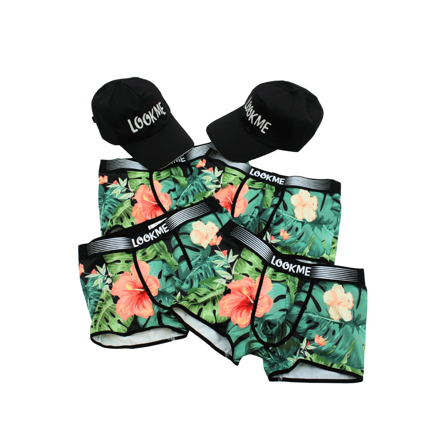 Pack 4 Boxer LM2402-67ARO LOOKME + 2 Casquettes Offertes
