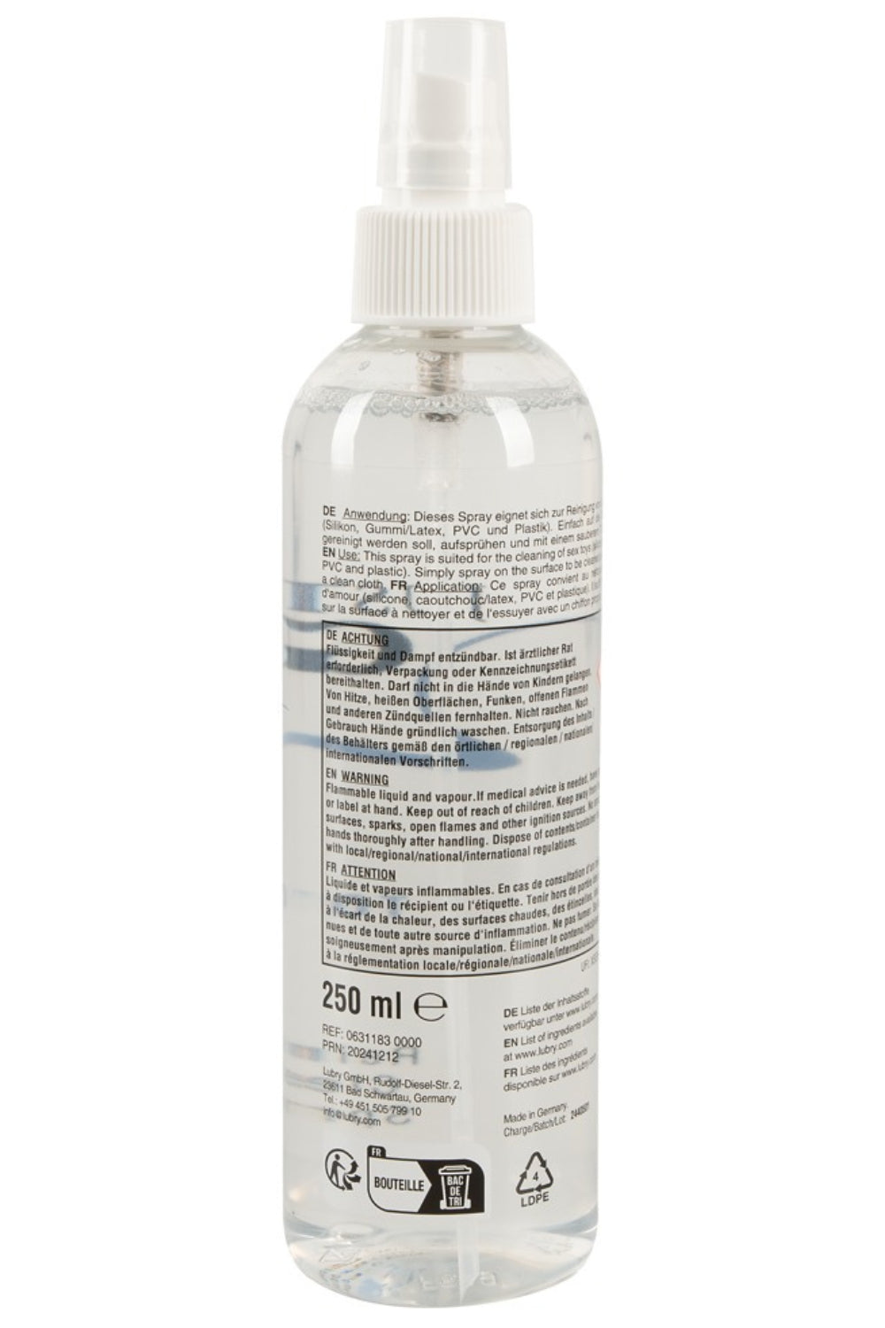 Spray Nettoyant pour Lovetoys Just Glide – 250 ml