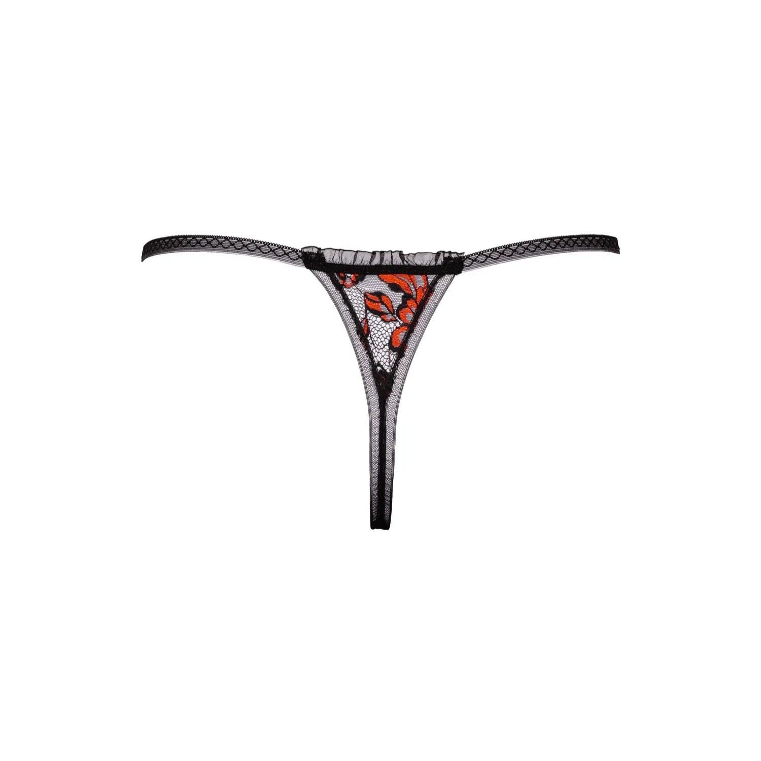 String ouvert dentelle bicolore perles amovibles strass chaîne élastique ajustable