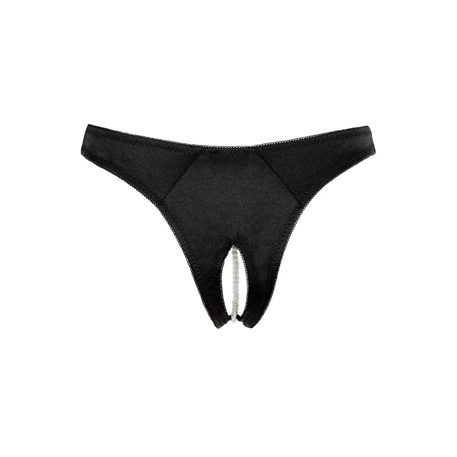 Tanga ouvert satin perles broderie sensuelle confort femme élégante