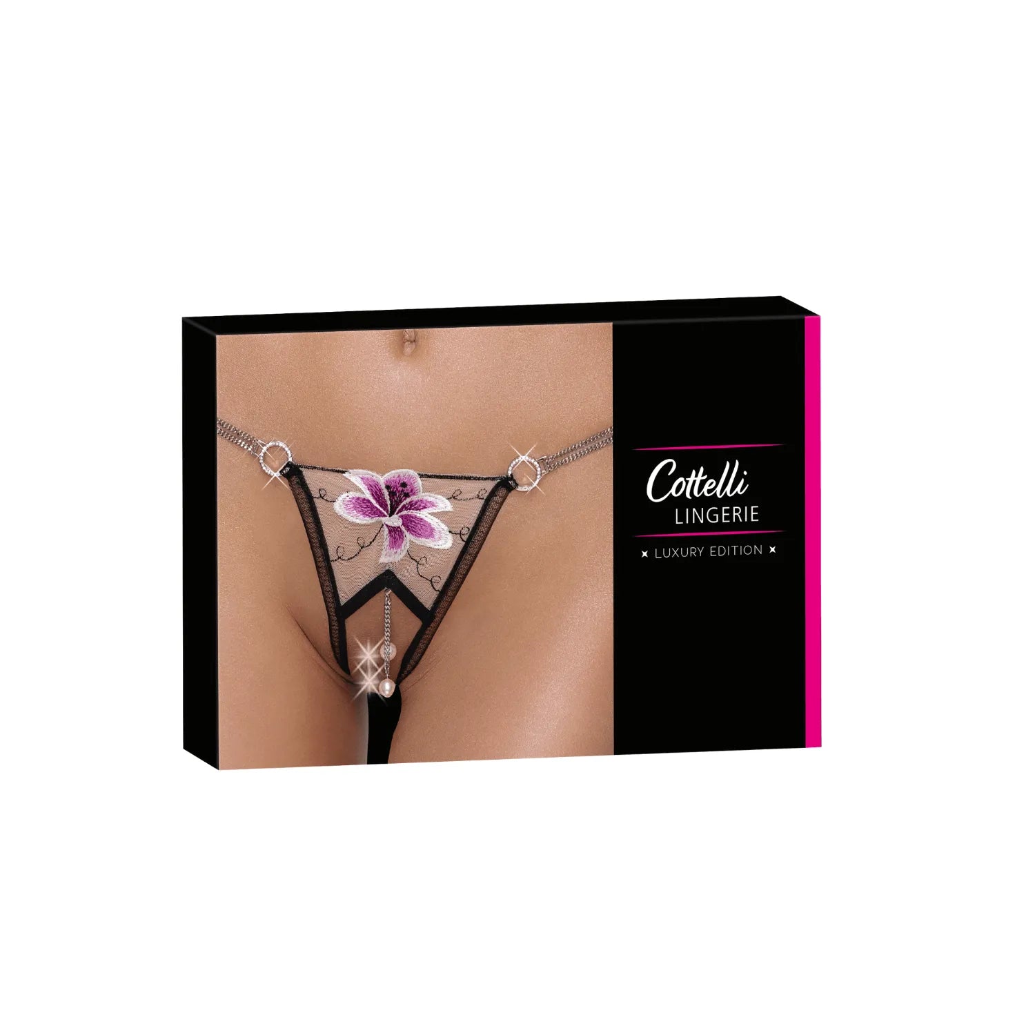 String ouvert sensuel tulle brodé perles chaînes amovibles confort ajusté