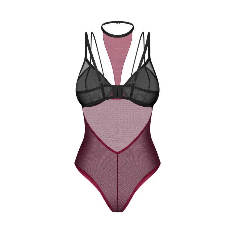 Parisel Teddy transparent noir bordeaux choker ajustable confort élégant