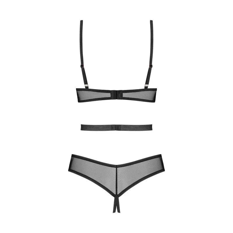 Body harnais noir ouvert luxe Euridia, ajustable, coupe moderne, design audacieux, collection Freedom, sensualité élégante.