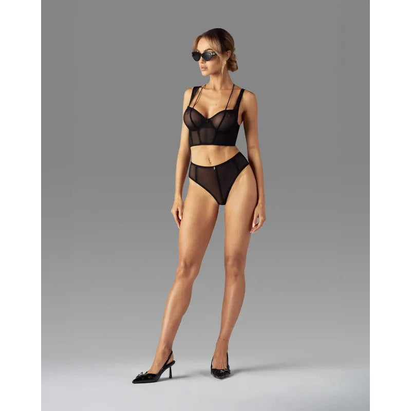 Nuites top soutien armatures noir tissu premium ajustement personnalisable élégant femmes