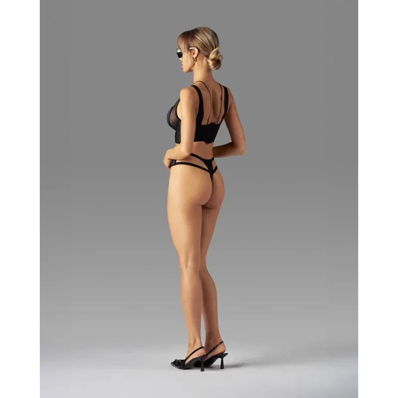 Nuites top soutien armatures noir tissu premium ajustement personnalisable élégant femmes
