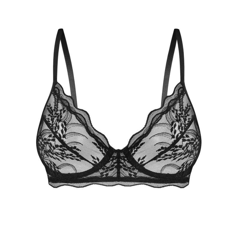 Perisia soutien-gorge noir minimaliste confort bonnets armatures tissu doux