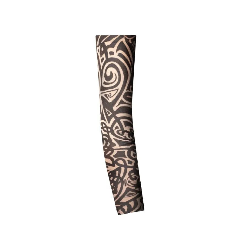 Manchon tatouage tribal non permanent noir beige pour festival