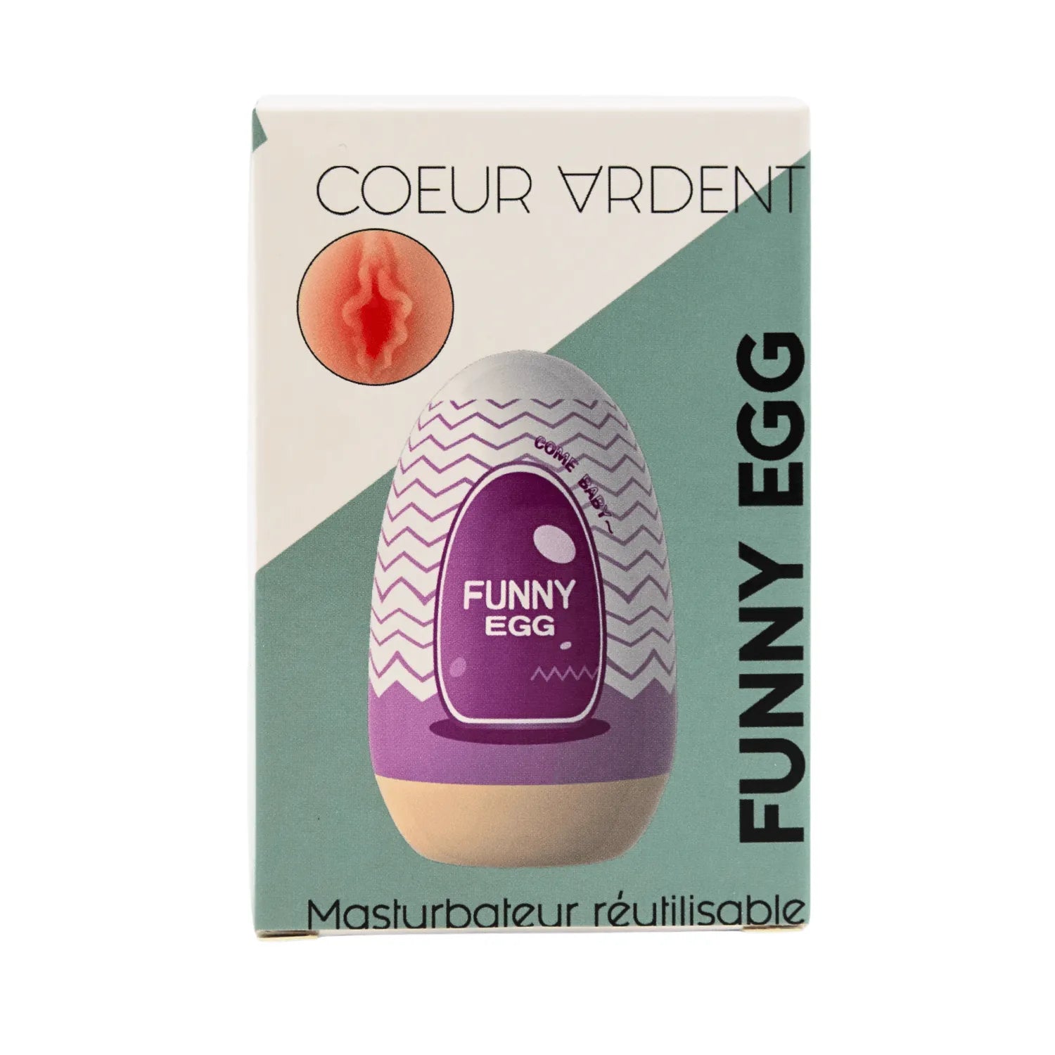 Gaine Masturbatrice Réutilisable FUNNY EGG – Design Réaliste Vagin lèvres charnus